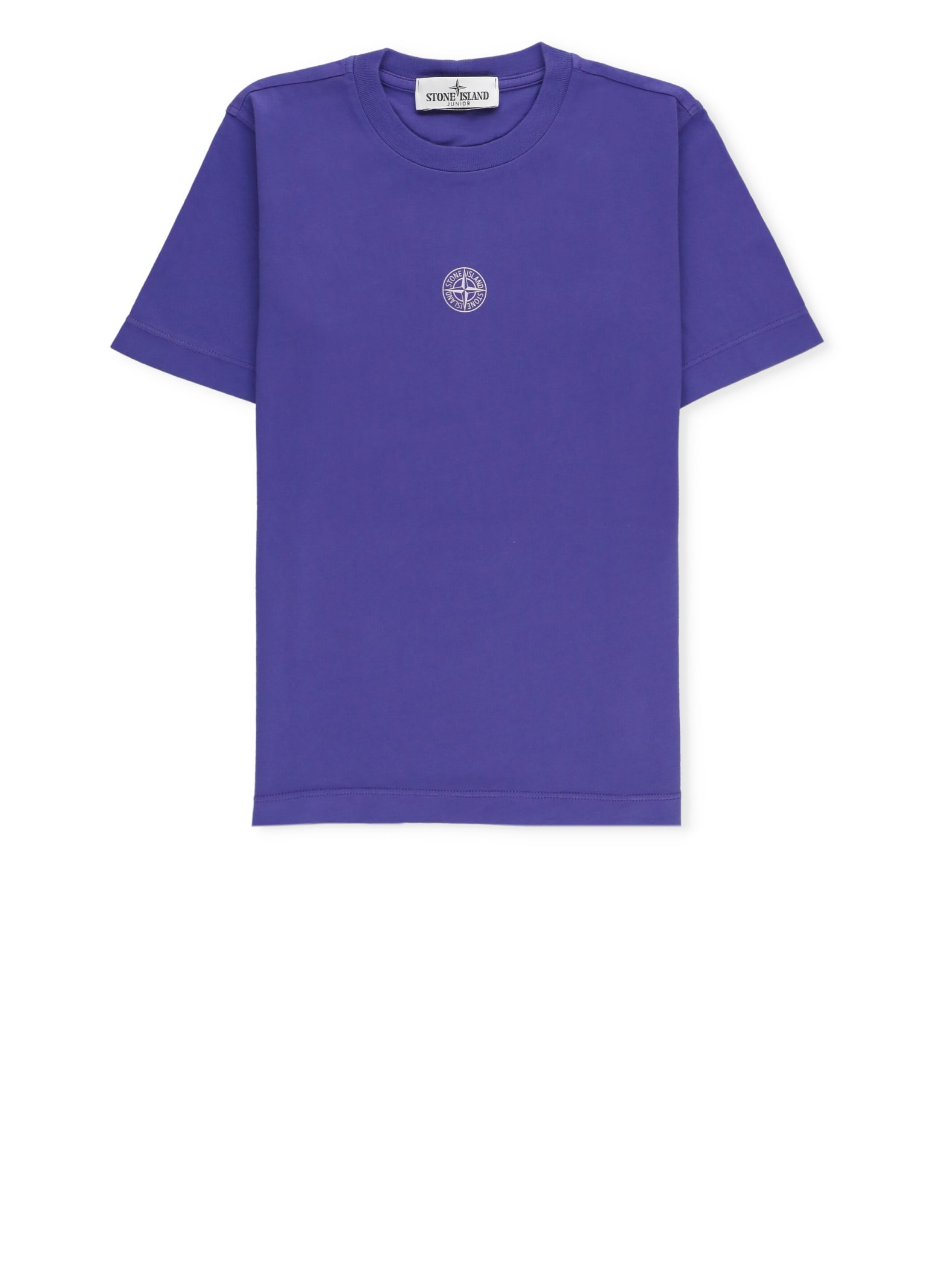 Stone Island Kids' Cotton T-shirt In Purple
