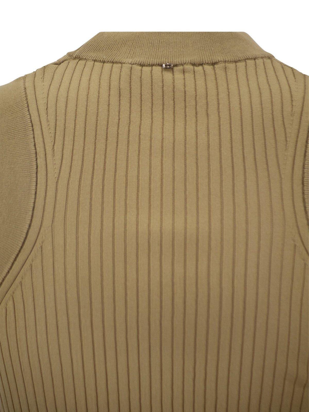 Shop Sportmax Toledo Crewneck Sleeveless Knitted Top In Beige