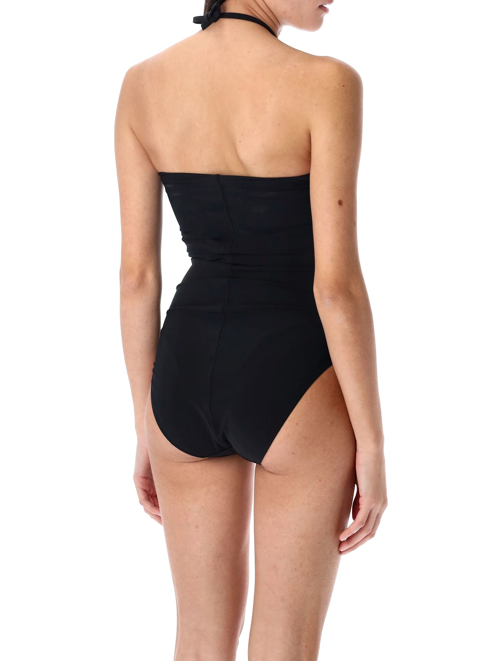 Rick Owens Prong Bather One-piece Swimsuit In Black