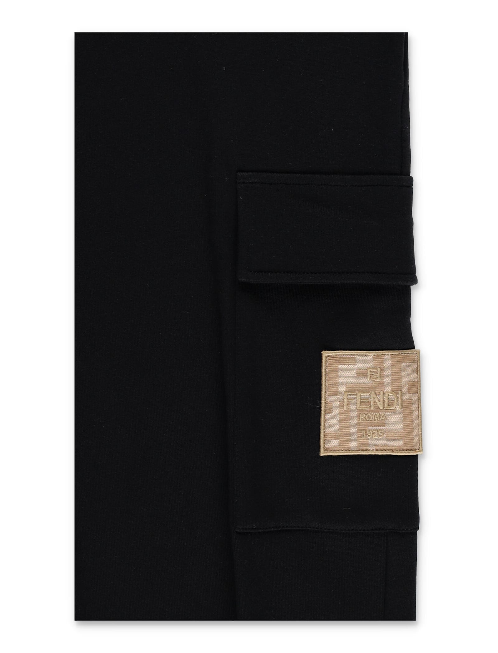 Fendi Kids Black Jogger Pants With Ff Logo In Black
