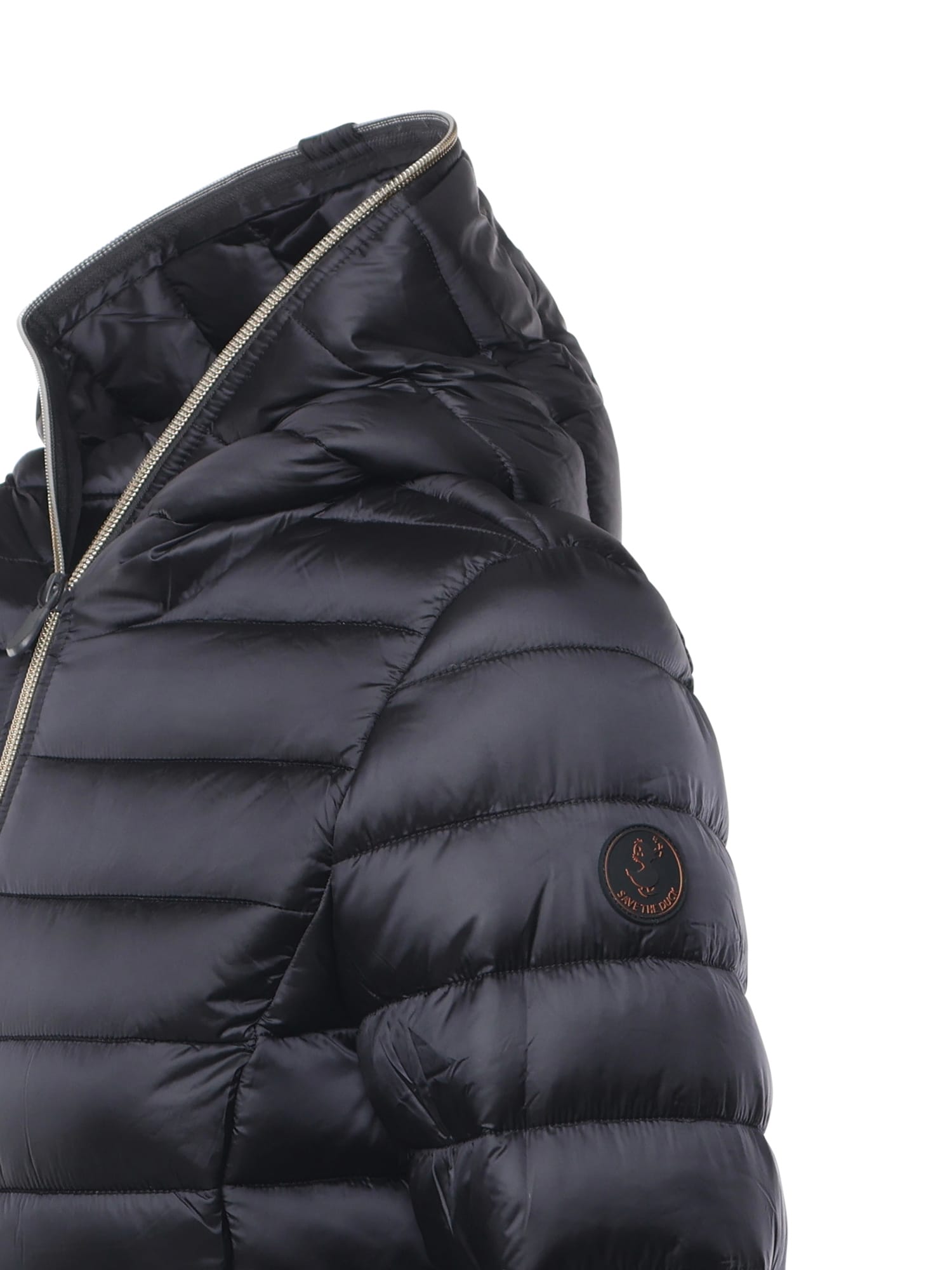 Save The Duck Vicky Short Hooded Basic Jacket In Blue