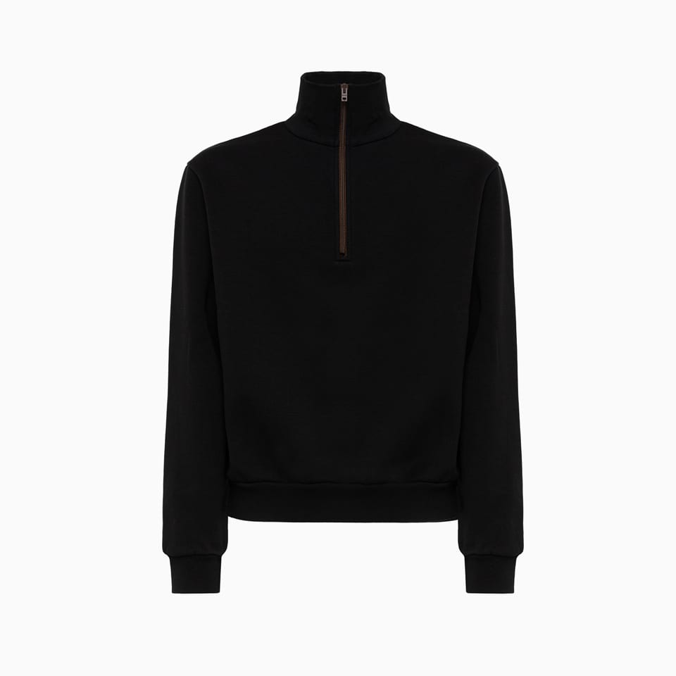Acne Studios Half Zip Sweatshirt In Black