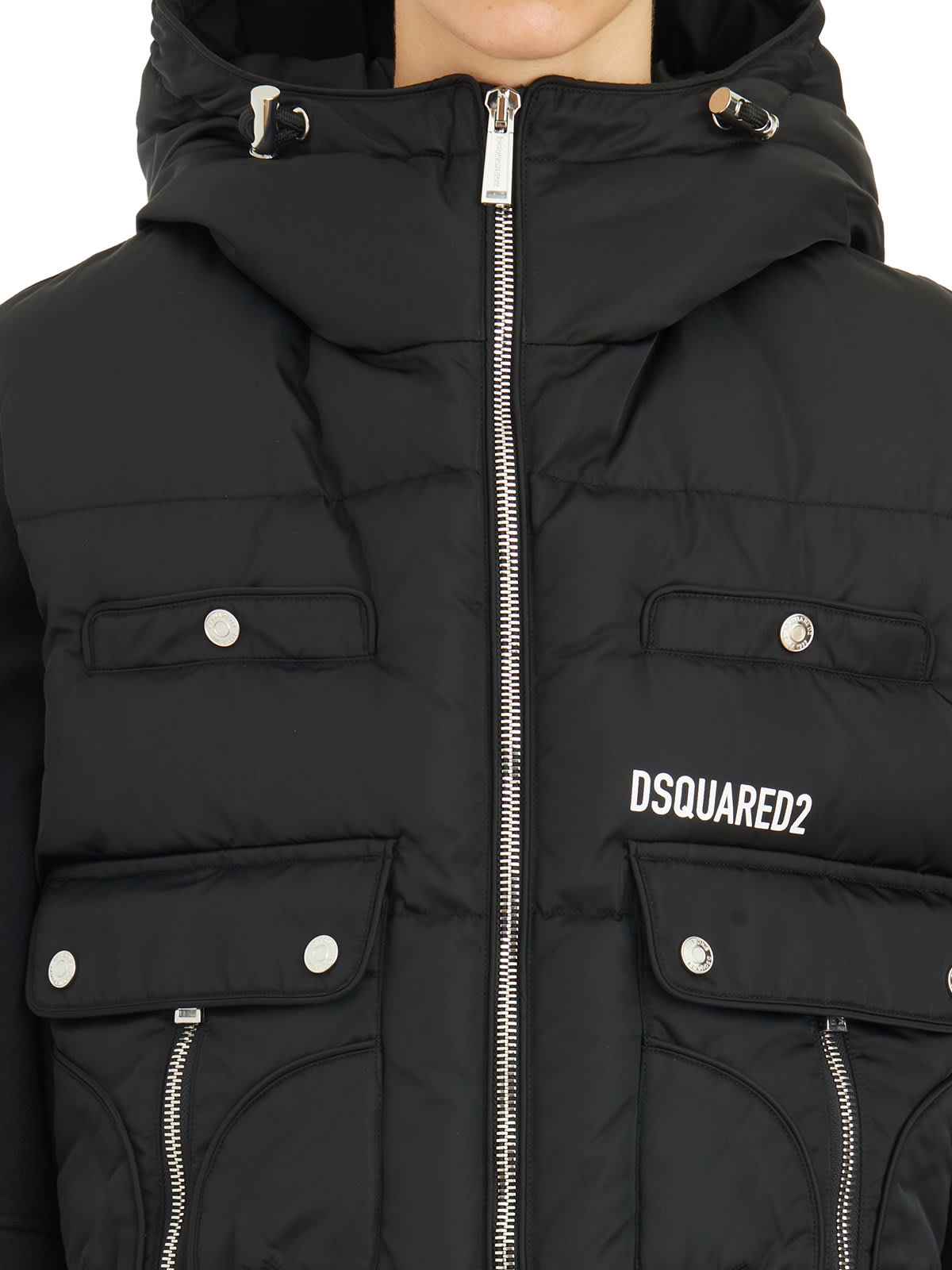 Shop Dsquared2 Logo-printed Padded Gilet In Black