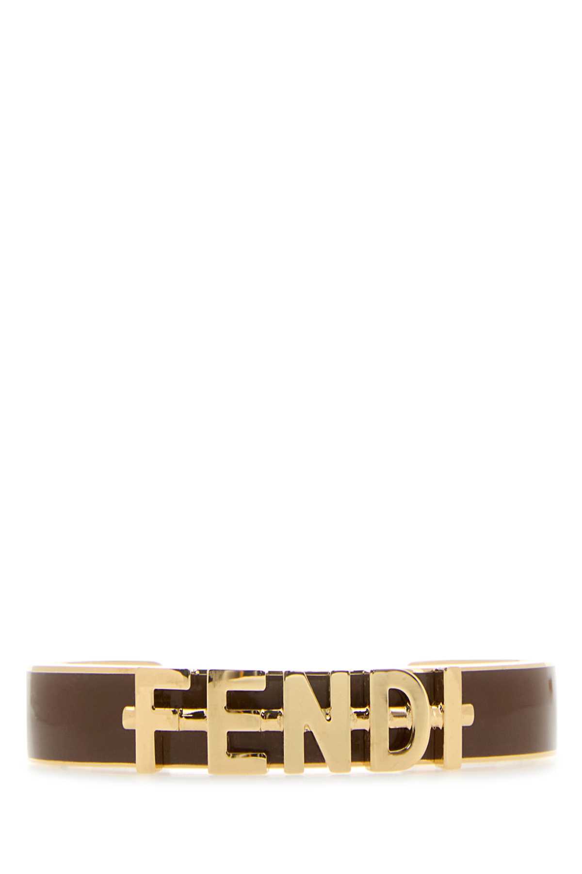 Shop Fendi Two-tone Metal Graphy Bracelet In Orosoftcocoa