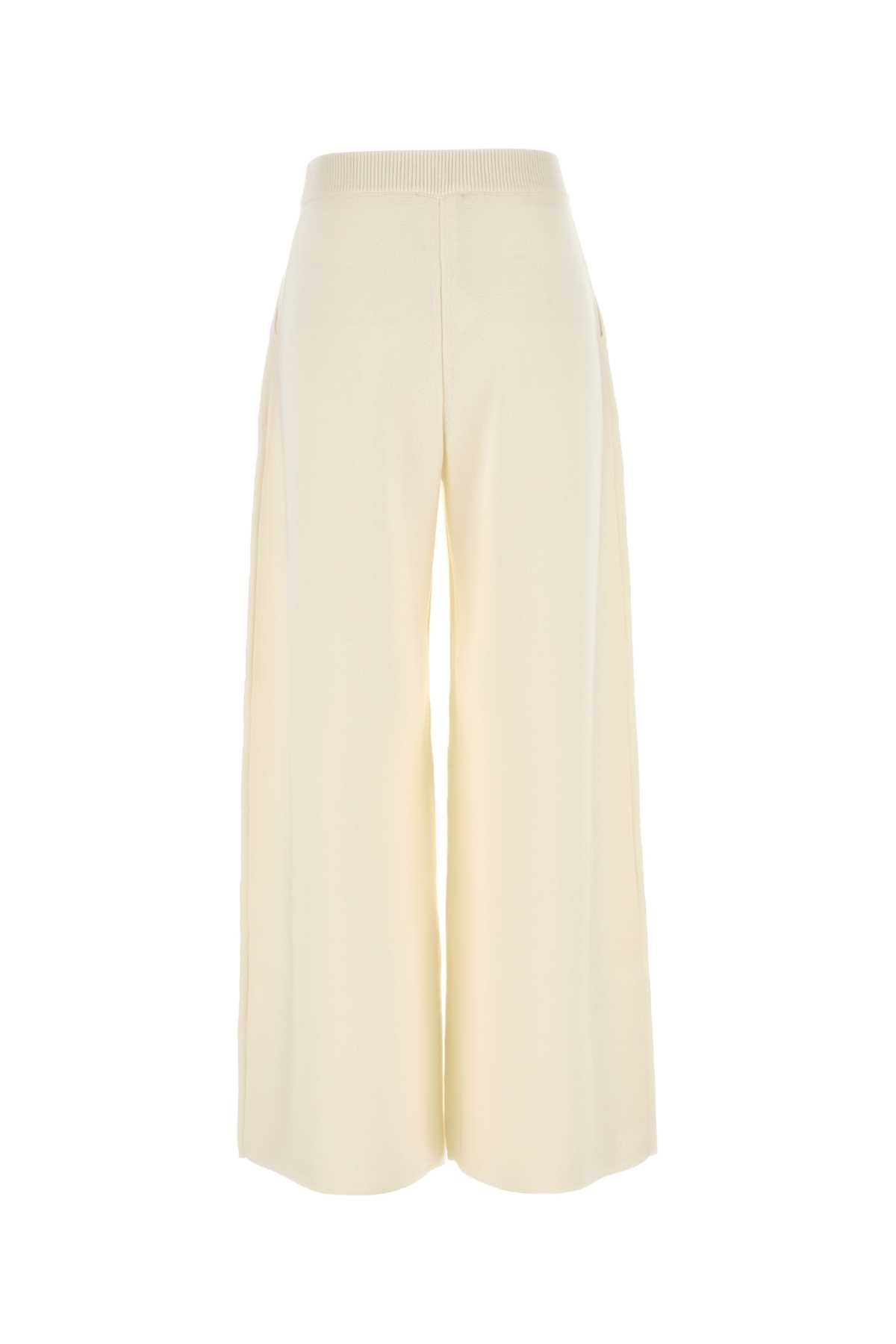 Shop Max Mara White Wool Nocera Wide-leg Pant In Bianco