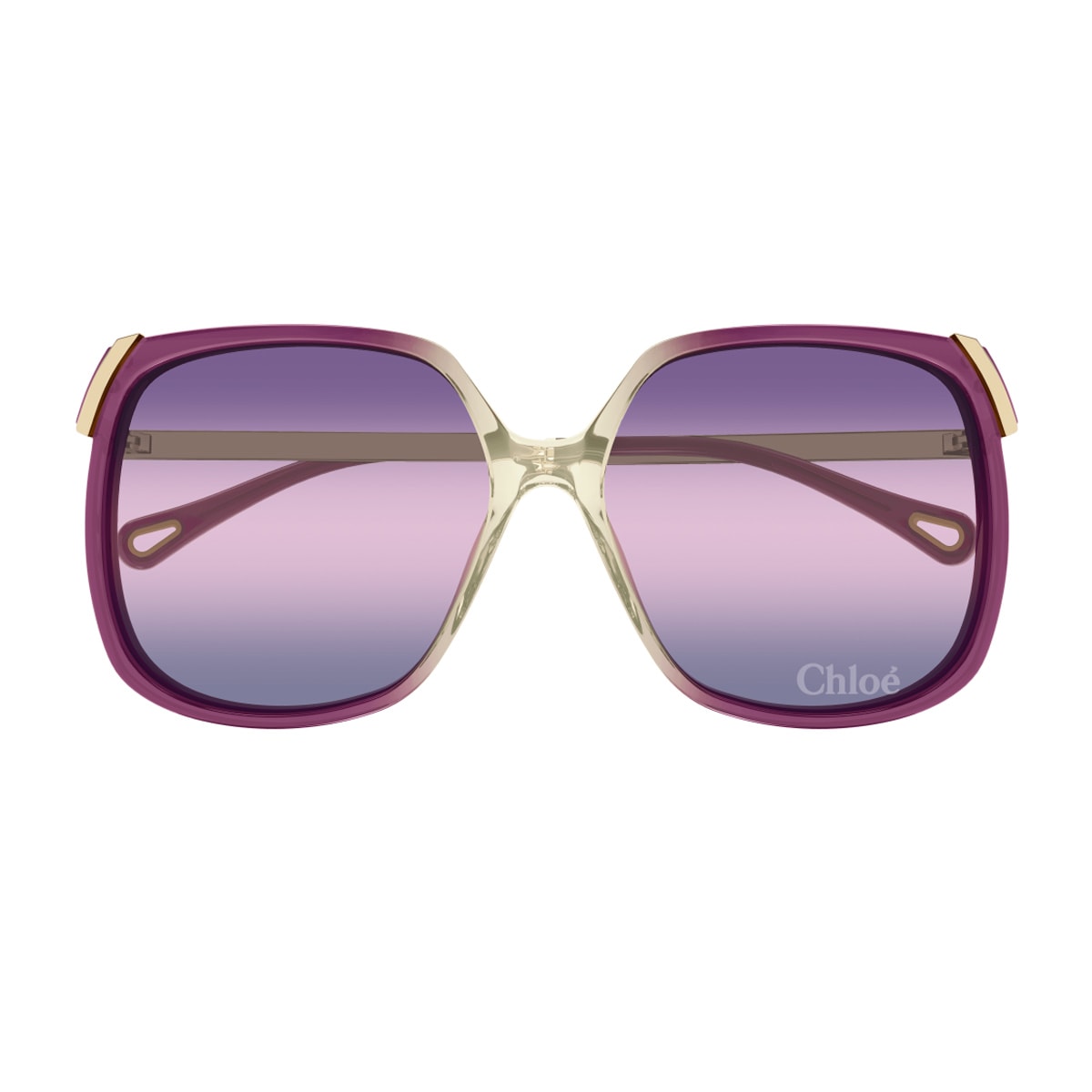 Chloé Ch0286s Aly Linea  006 Burgundy Gold Violet Sunglasses In Purple