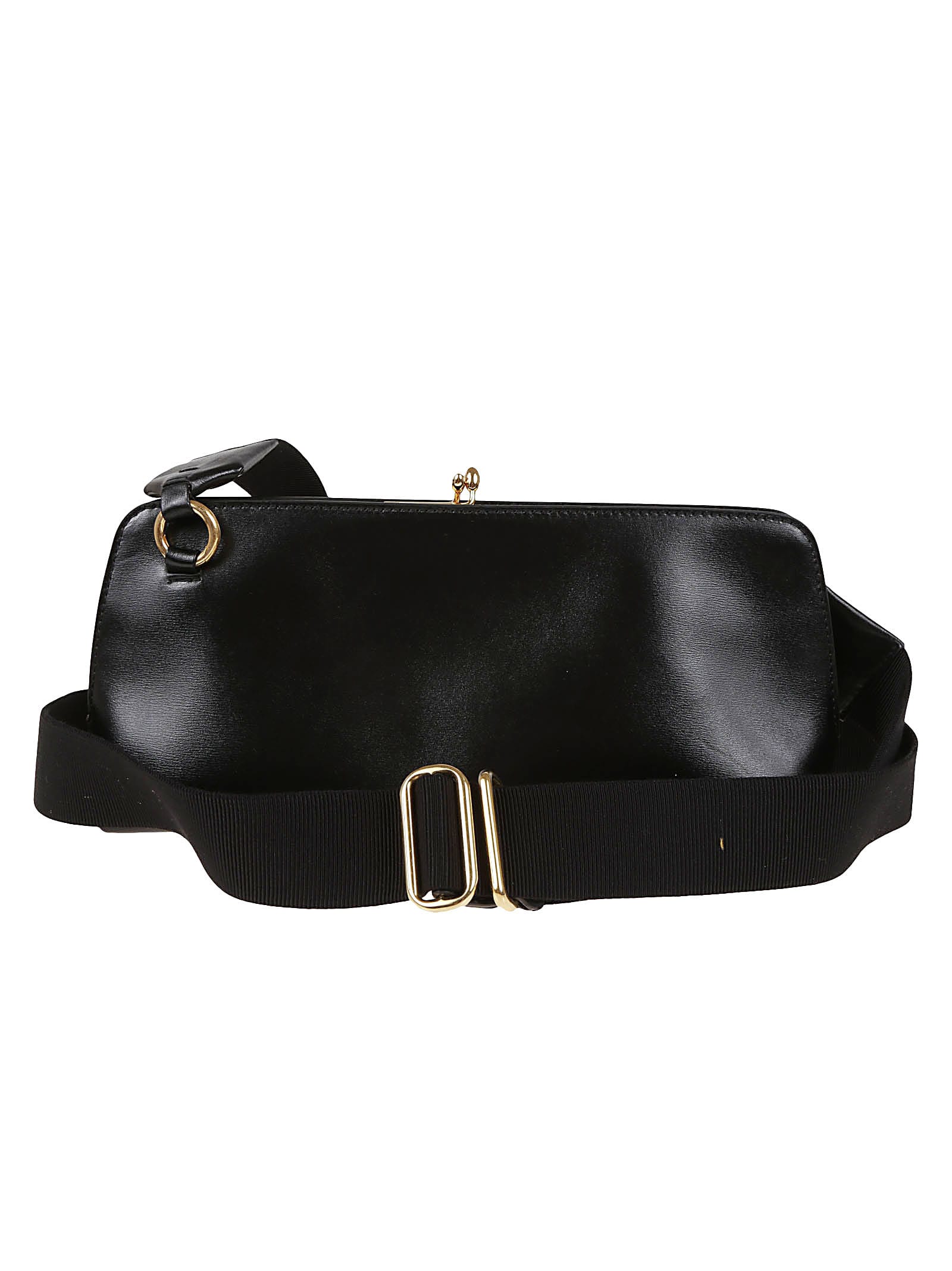 Jil Sander Small Goji Leather Shoulder Bag In Black