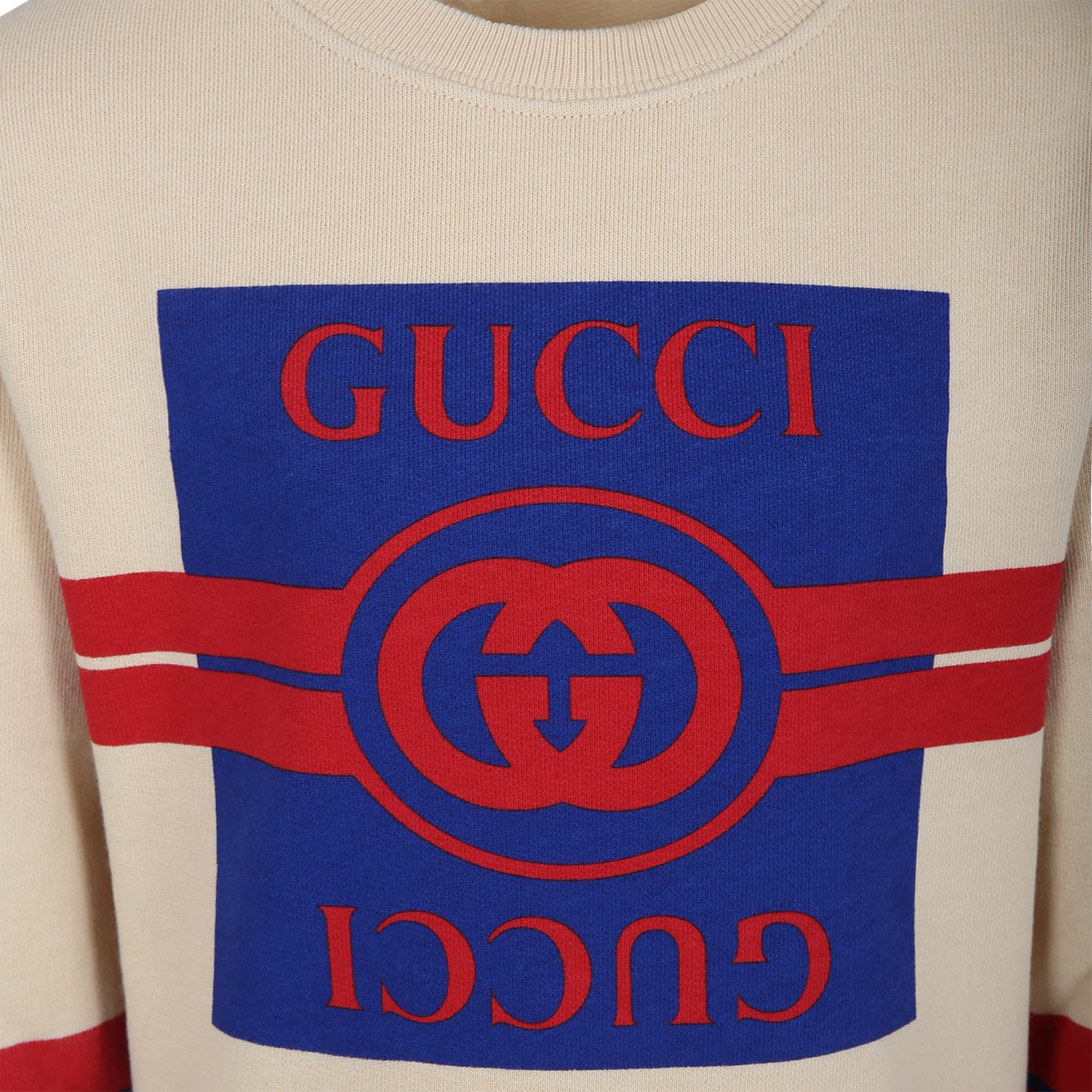 Shop Gucci Ivory Sweatshirt For Boy With Logo