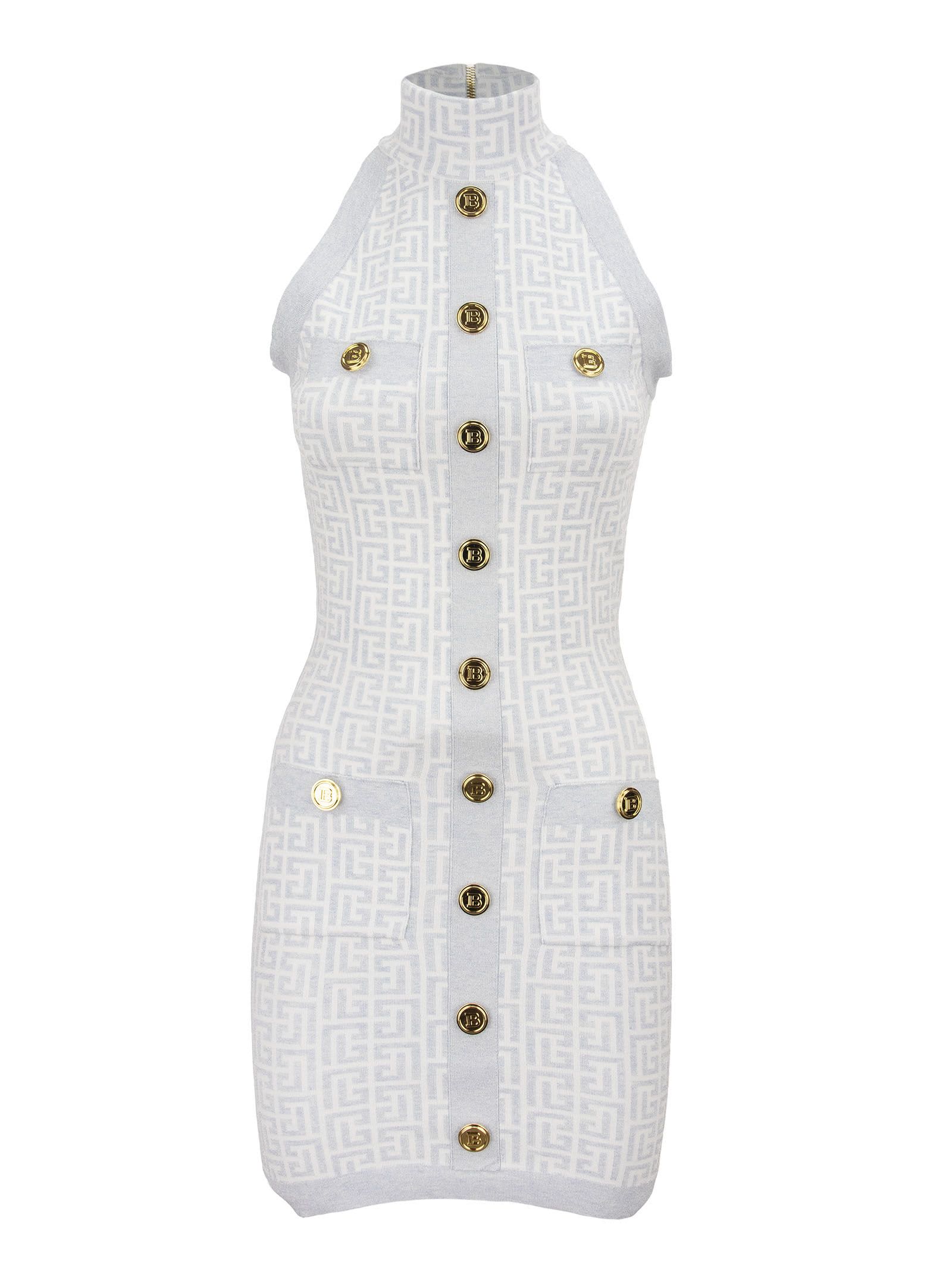 Photo of  Balmain Knitted Dress With Gold Buttons- shop Balmain Dresses online sales