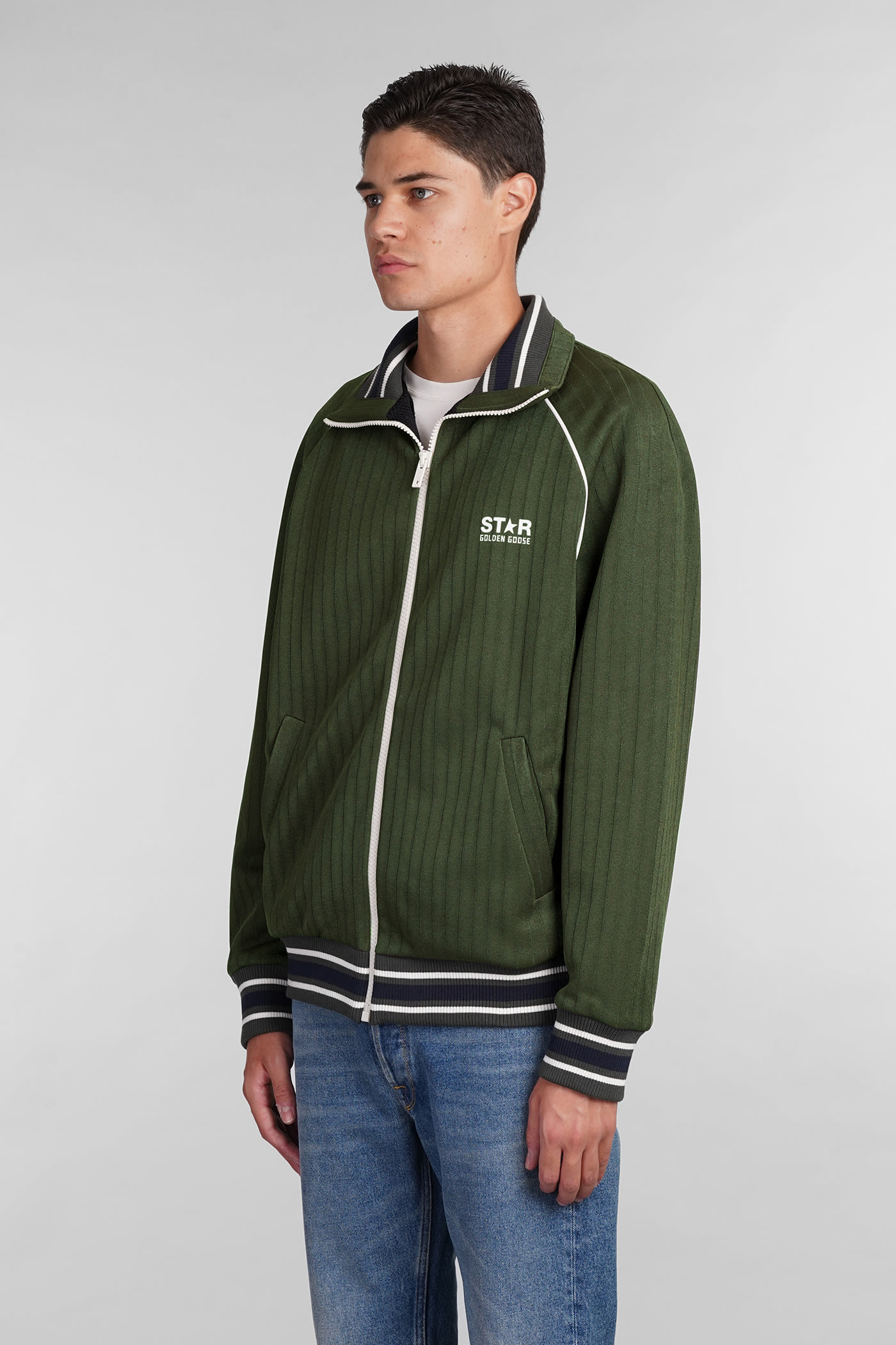 Shop Golden Goose Sweatshirt In Green Polyester