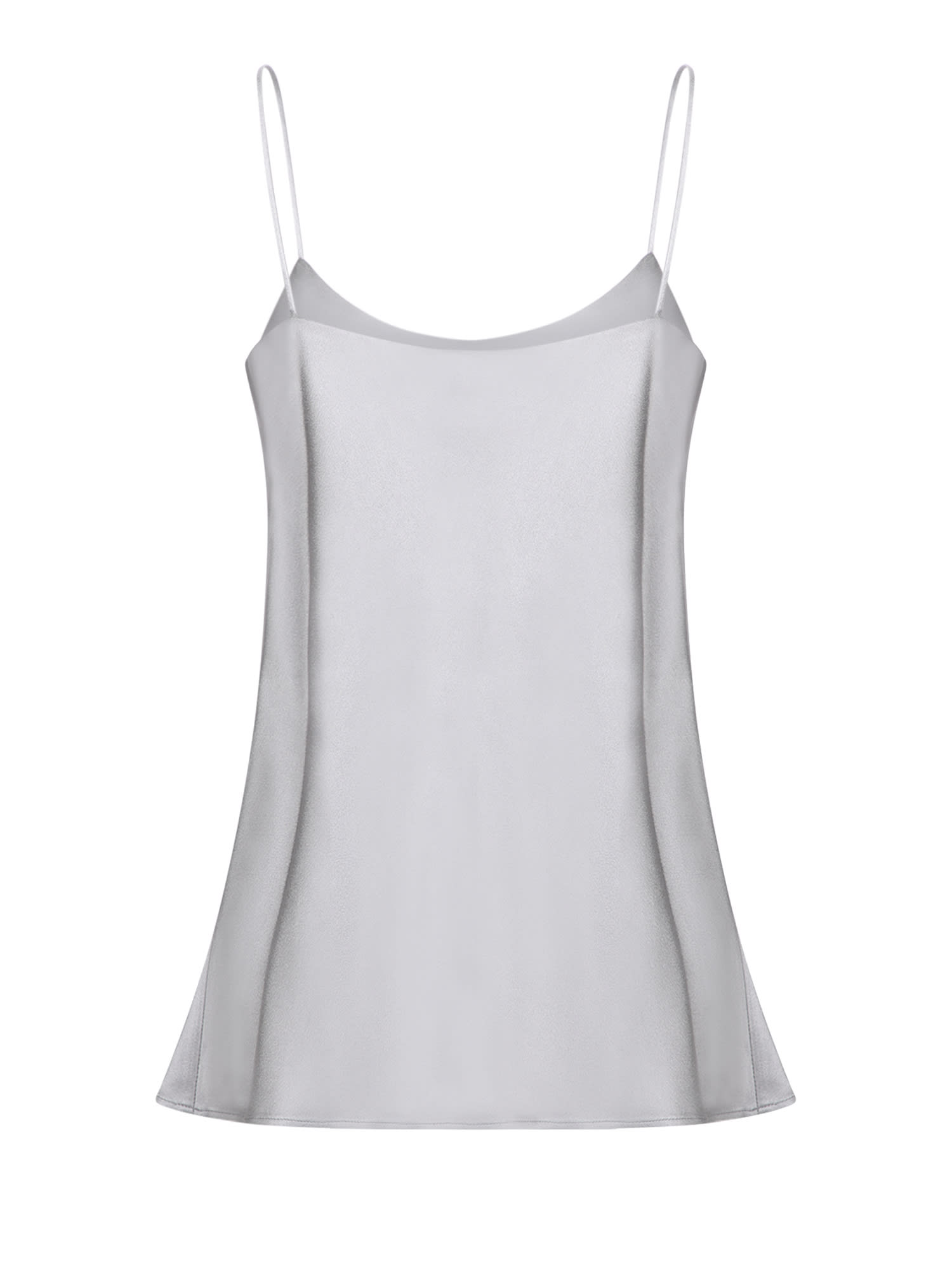 Herno Beige Top With Spaghetti Straps In Satin Woman In Grey