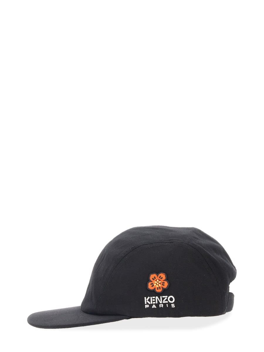 Shop Kenzo Hat With Embroidery In Black