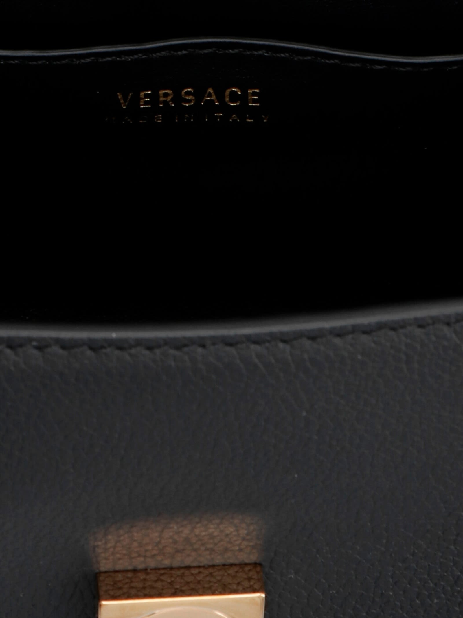 Shop Versace Medusa Handbag In Black