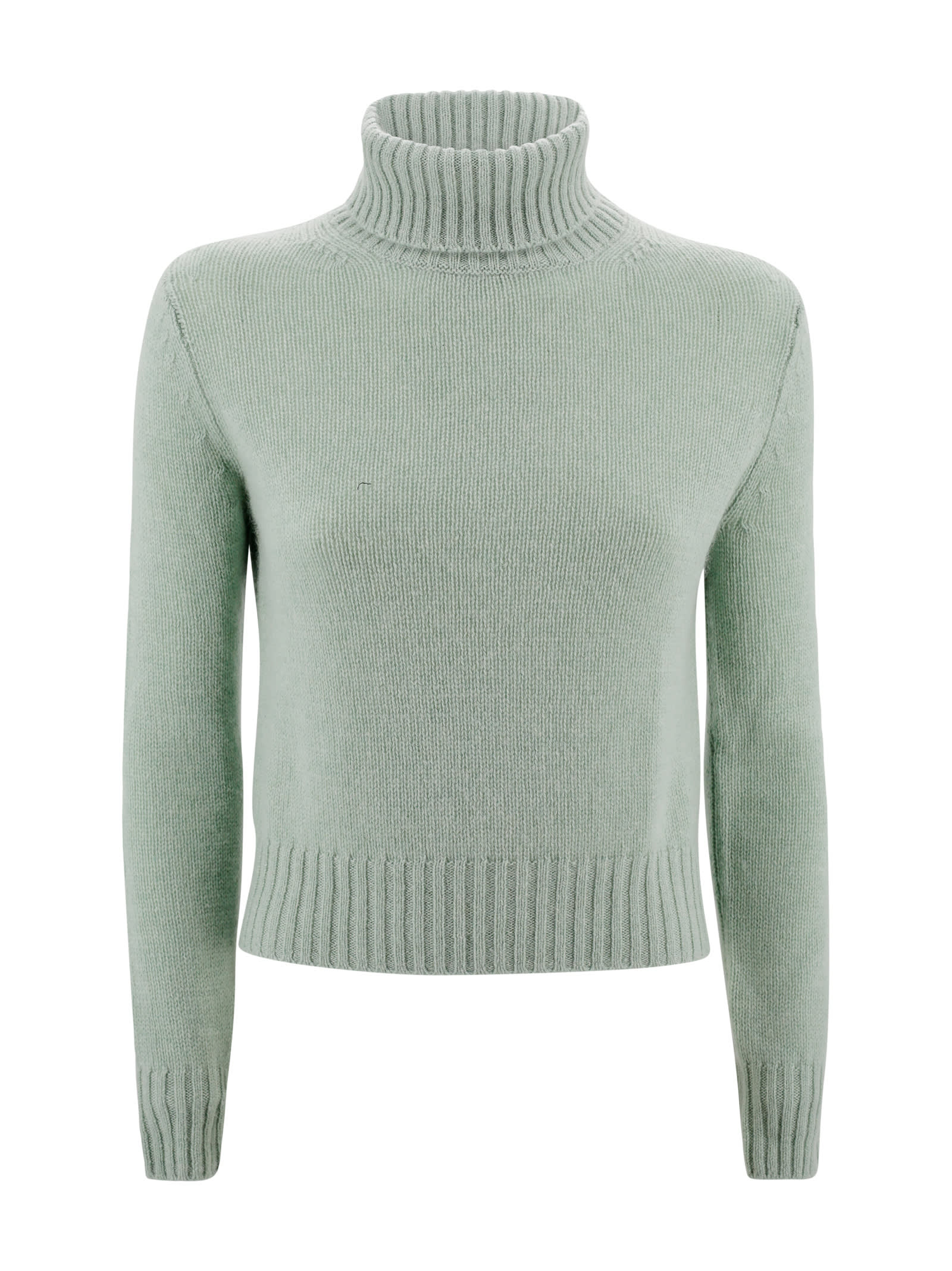 Shop Be You Sweatshirt With Ribbed Turtleneck In Green