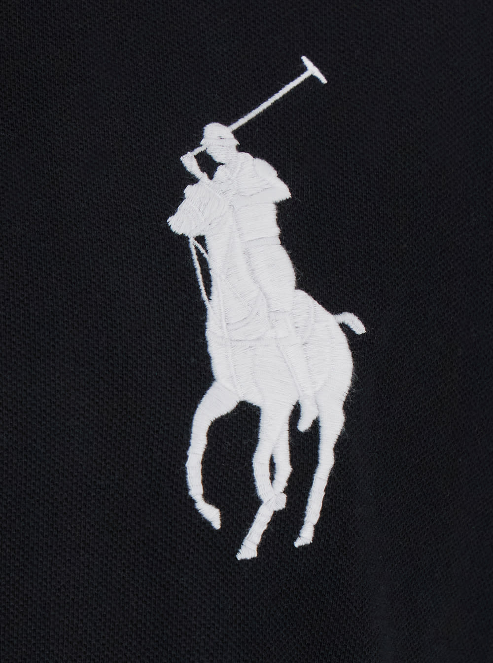 Polo Ralph Lauren Black Polo Shirt With Pony Maxi Embroidery On The Front And Numeric Detail On The Sleeve