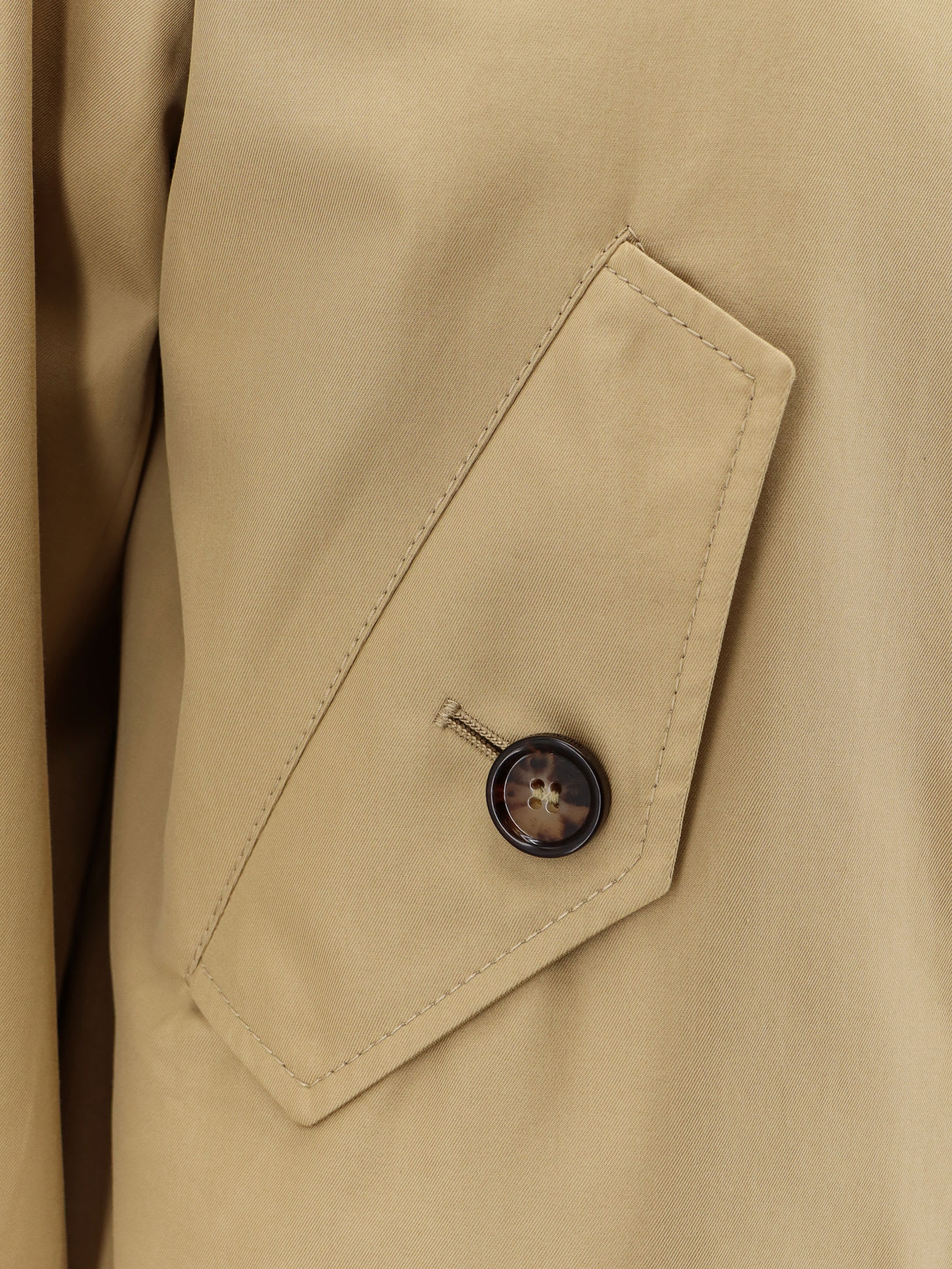 Burberry Gabardine Cropped Parka In Brown