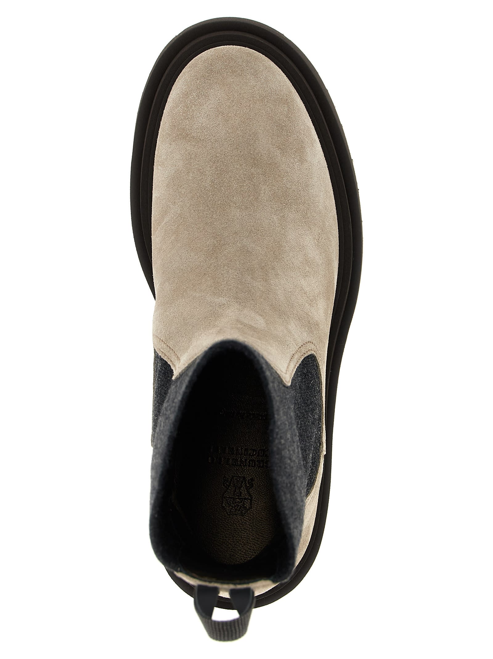 Brunello Cucinelli Precious Loop Detail Ankle Boots In Neutral