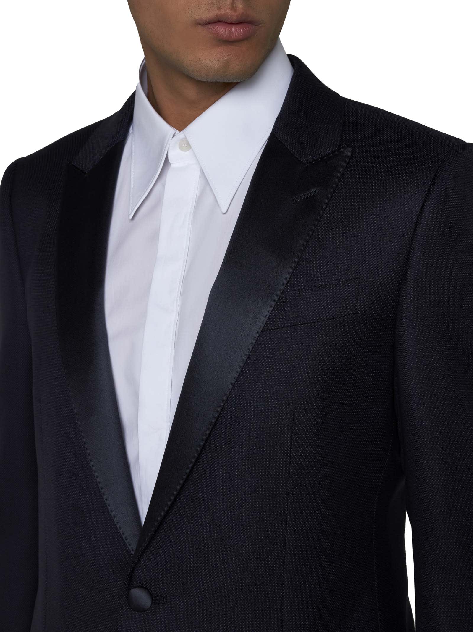 Dolce & Gabbana Wool Single-breasted Blazer In Fantasia Non Stampa