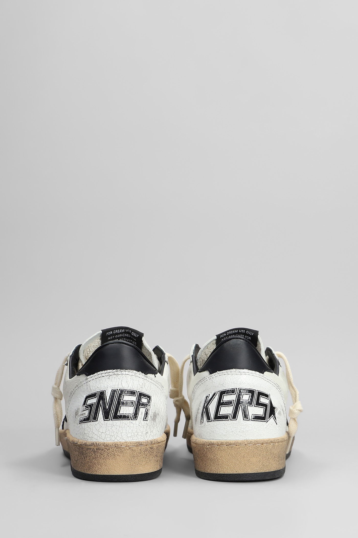 Golden Goose White And Black Leather Ball Star Low Sneakers In Multi