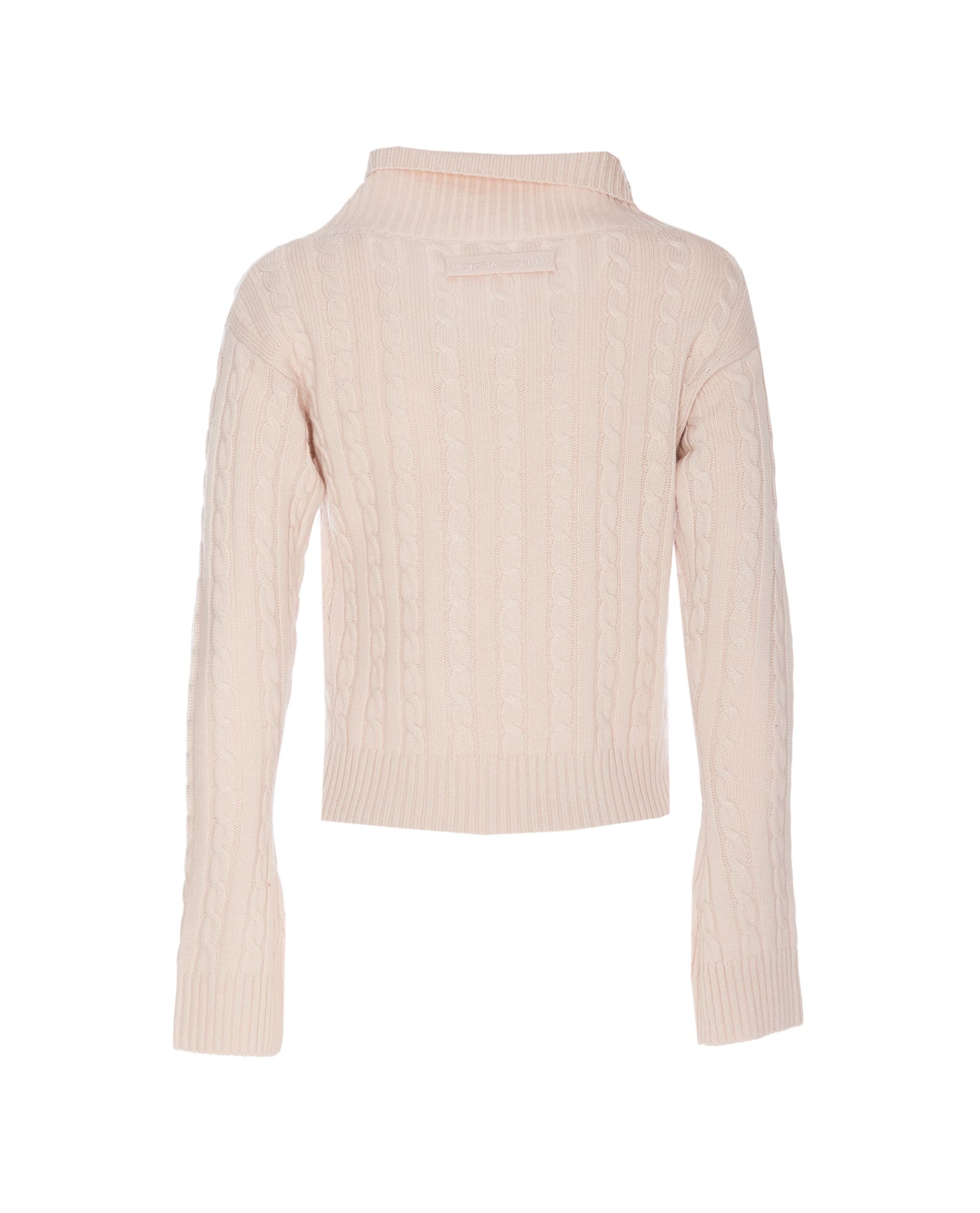 Shop Victoria Beckham Wrap Knitted Sweater In Beige