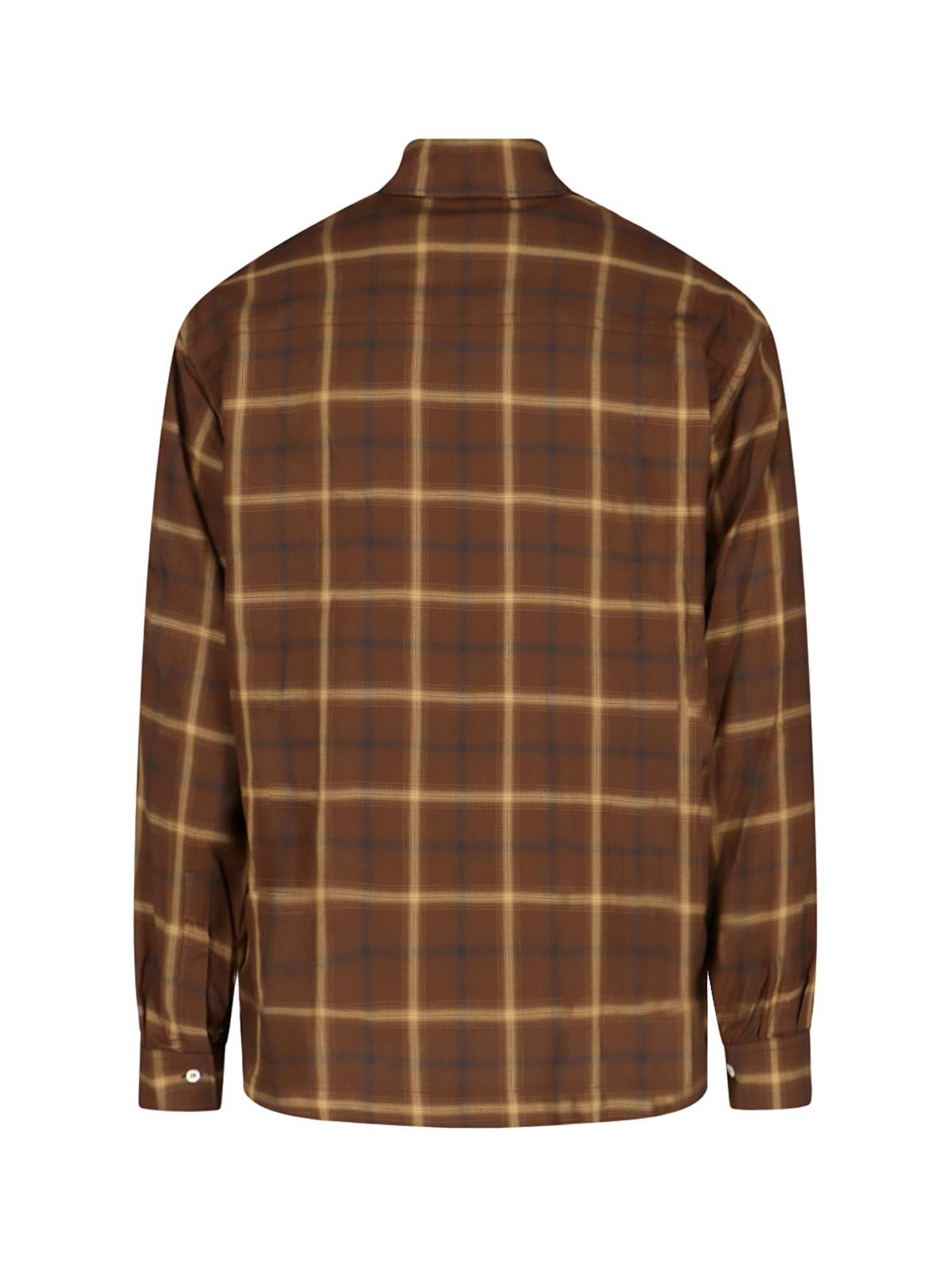 Shop Palm Angels Checked Shirt In Brown