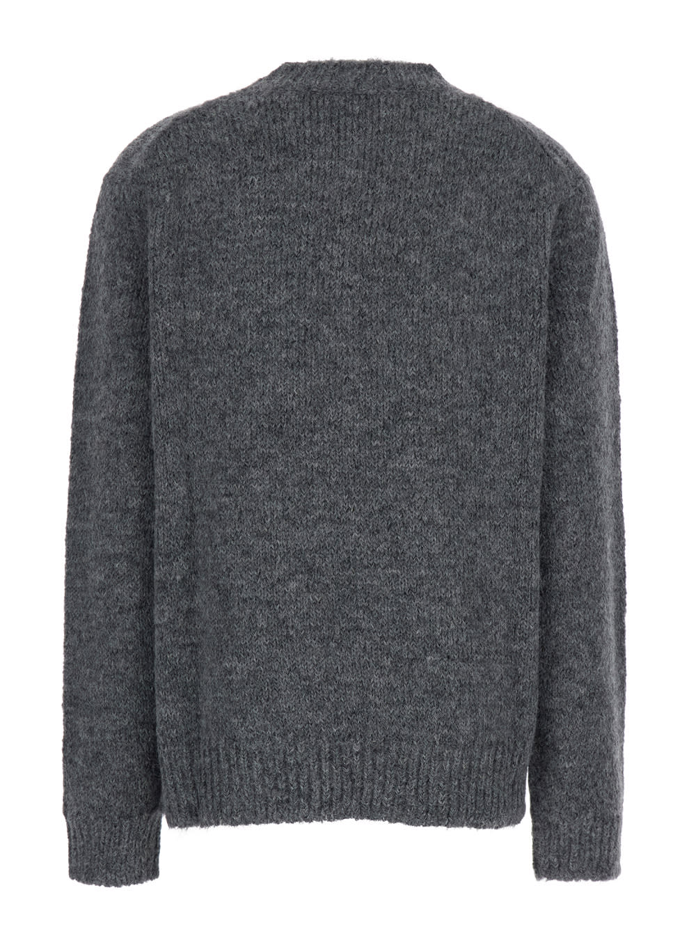 Shop Jil Sander Oversized Grey Sweater With Ribbed Trim In Wool Woman