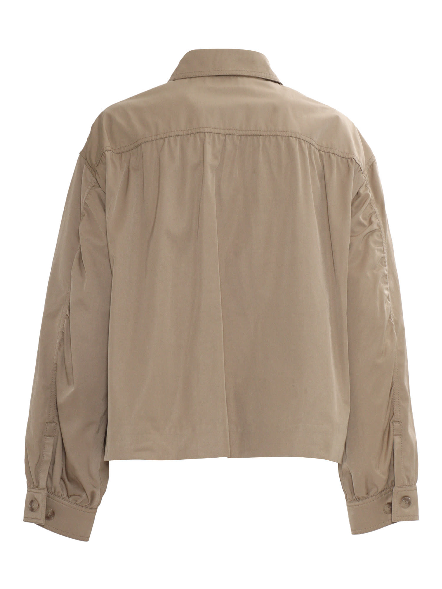 Parajumpers Cropped Twill Jacket With Shirt Collar In Multicolor