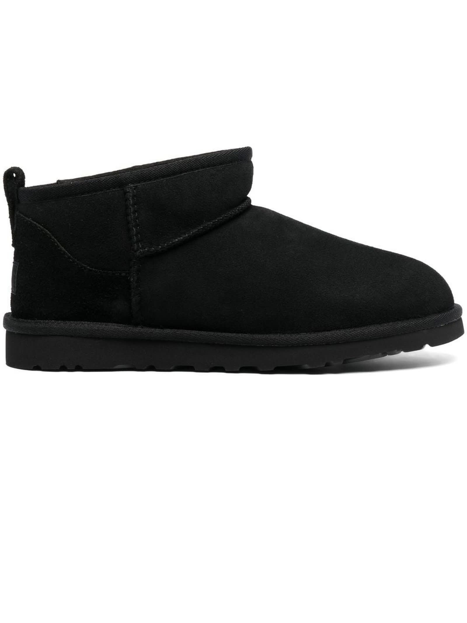 UGG BLACK ULTRA MINI SUEDE BOOTS