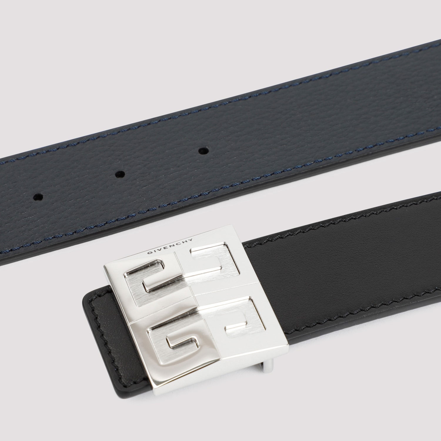 Shop Givenchy 4g Reversible Belt In Black Dark Blue