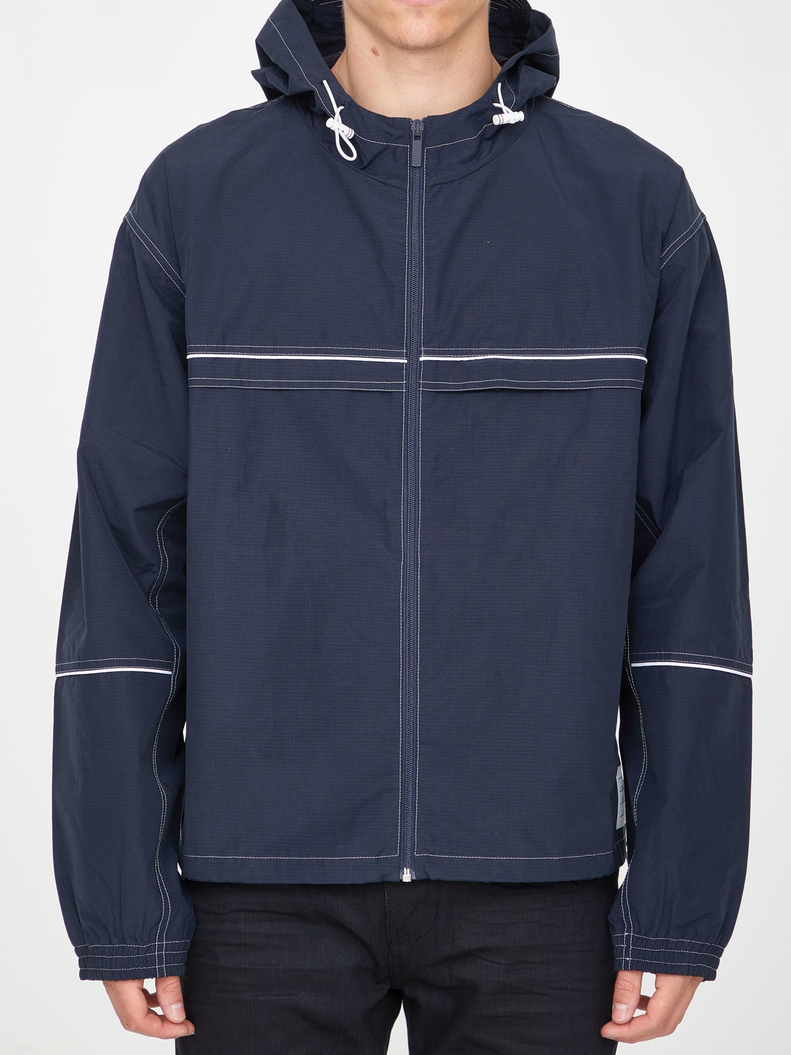 Thom Browne Blue Nylon Jacket