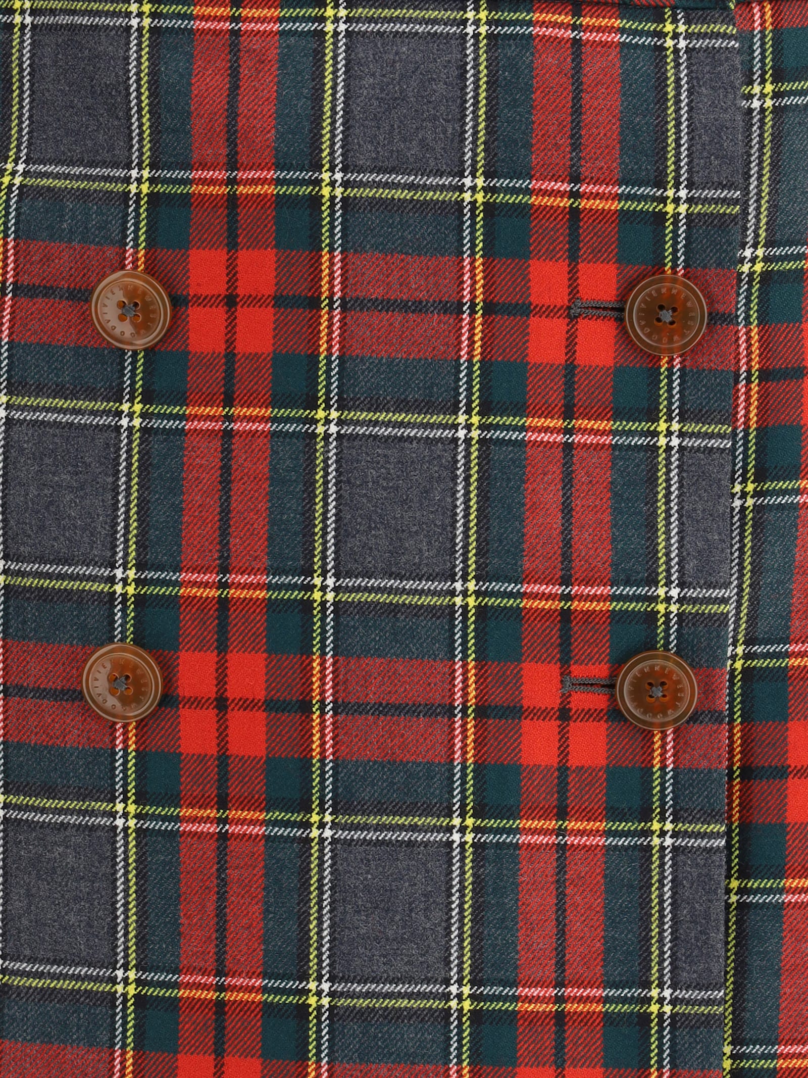 Vivienne Westwood Asymmetric Wrap Skirt With Check Pattern And Button Fastening In Multi