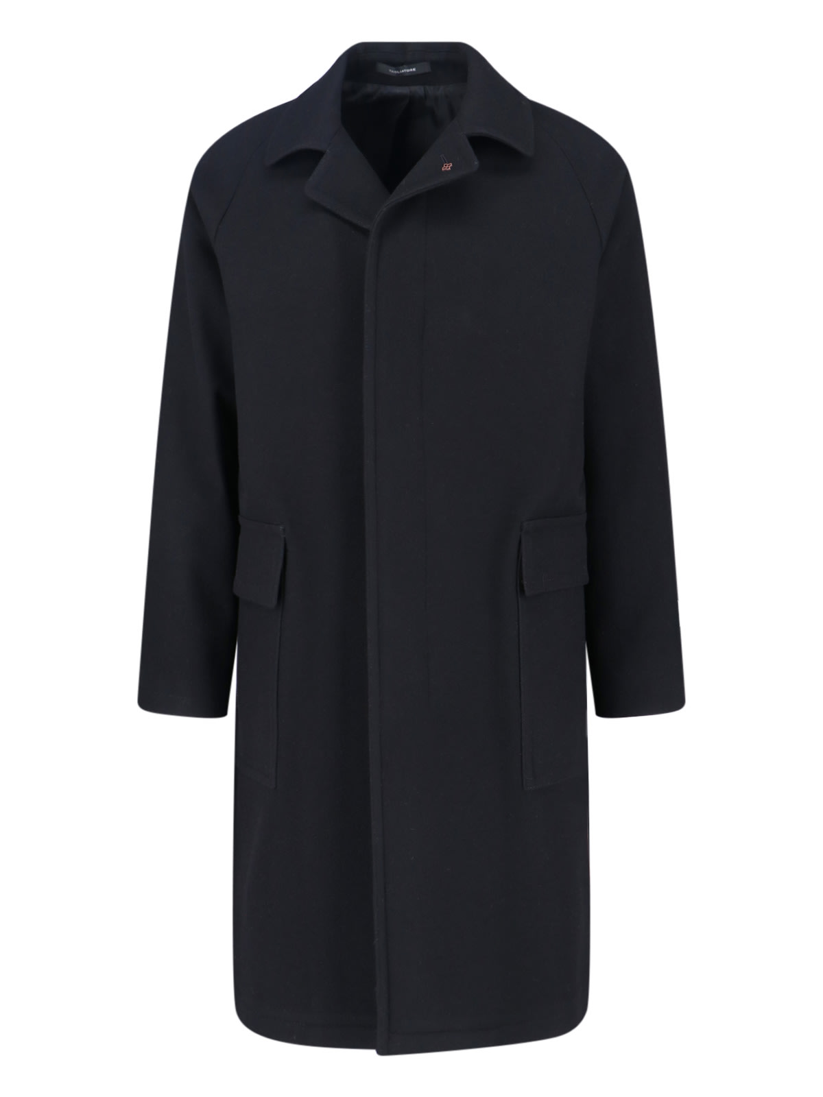 Tagliatore Lapel Long-sleeved Coat In Black