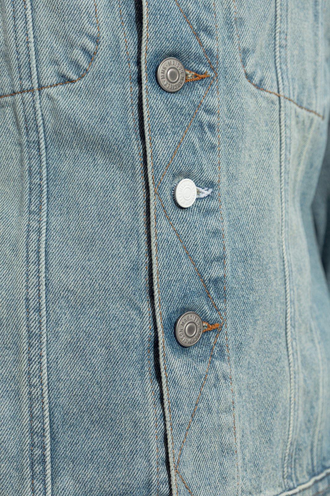Mm6 Maison Margiela Cut-out Jacket In Denim