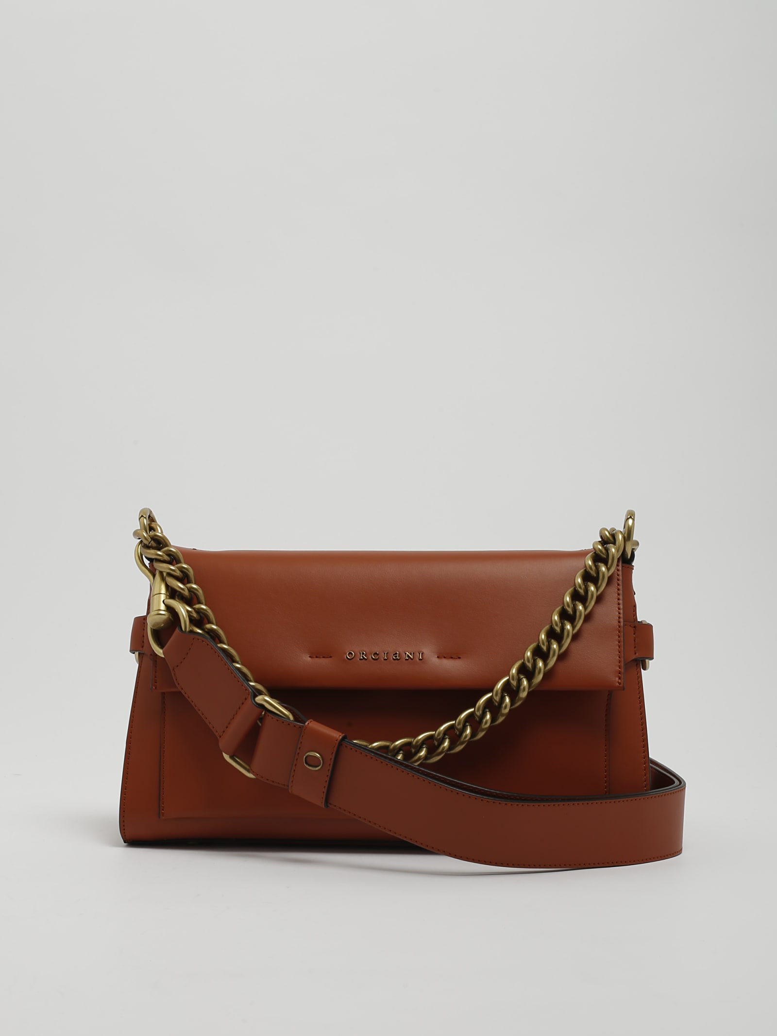 Shop Orciani Missy Longuette Couture Shoulder Bag In Cuoio