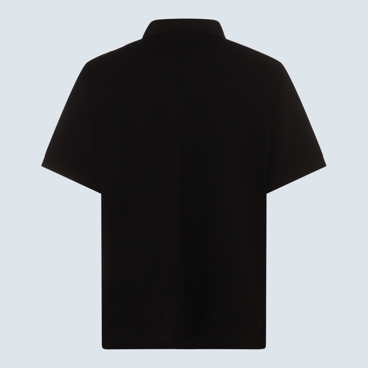 Shop Y-3 Black Cotton Polo Shirt