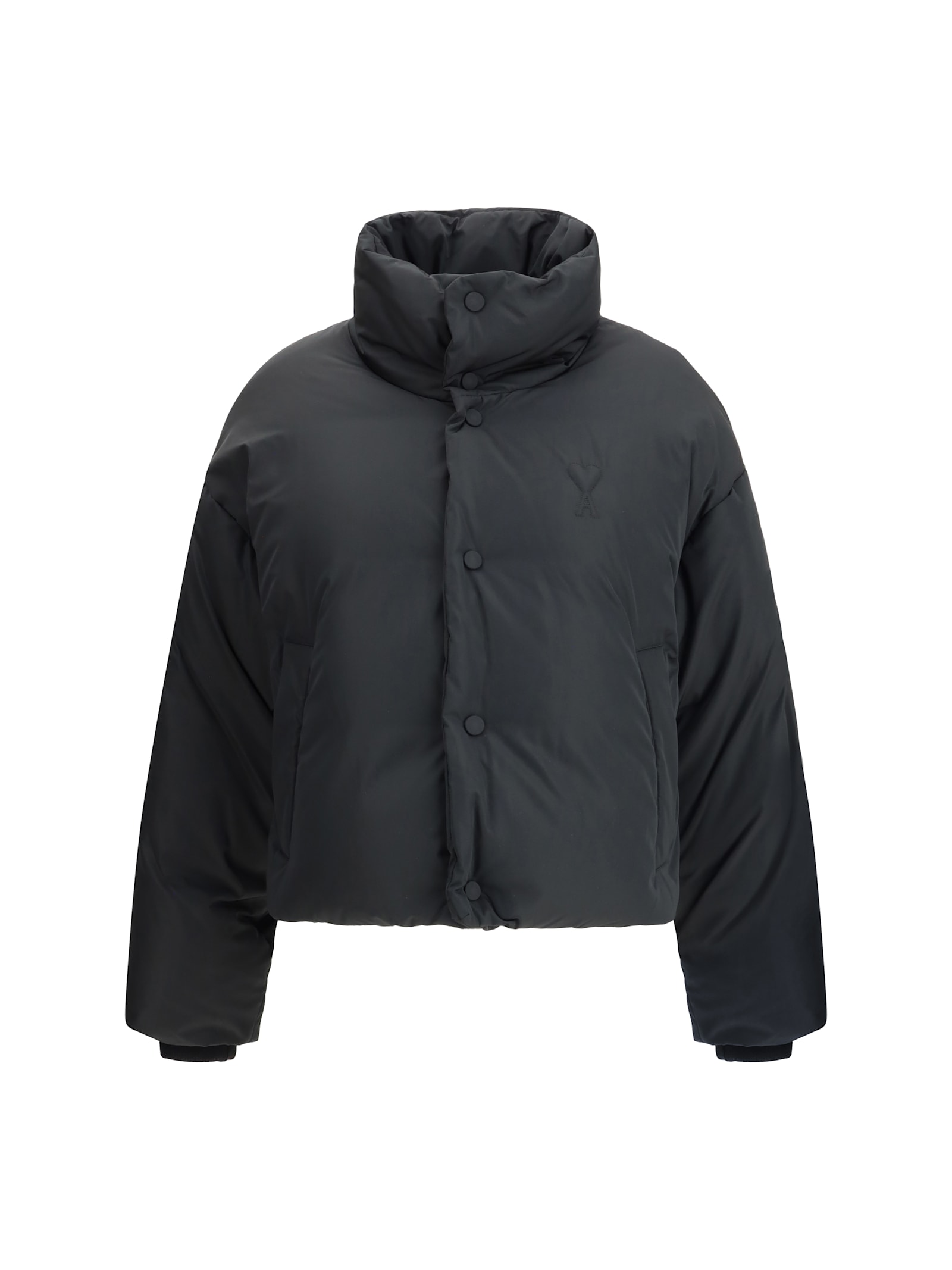 Ami Alexandre Mattiussi Quilted Jackets With Front Pockets And High Collar In Black