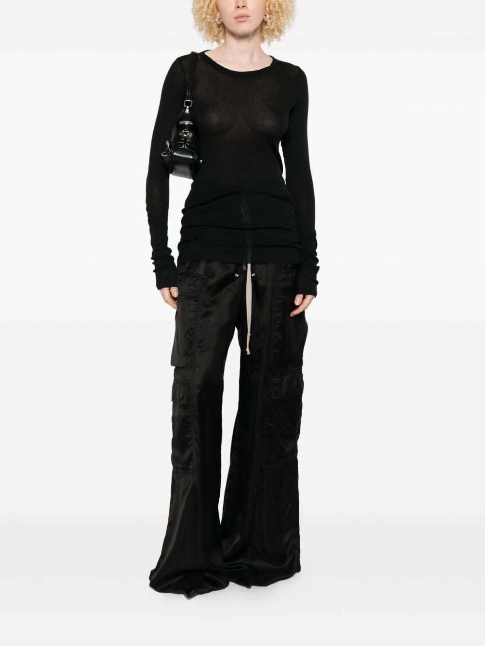 Rick Owens Cotton Semi-sheer T-shirt In Black