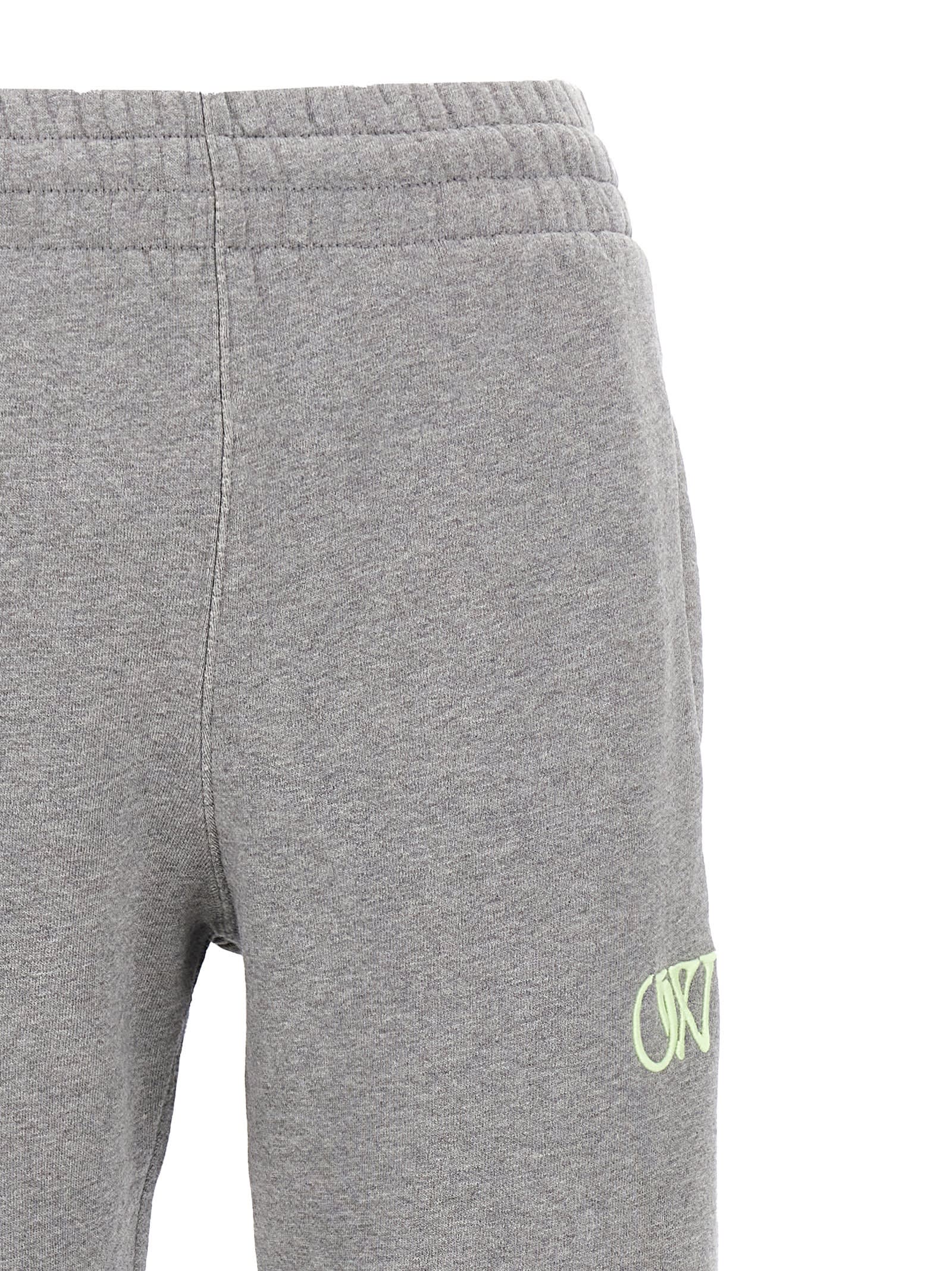 Off-white 'ow' Embroidered Joggers In Gray