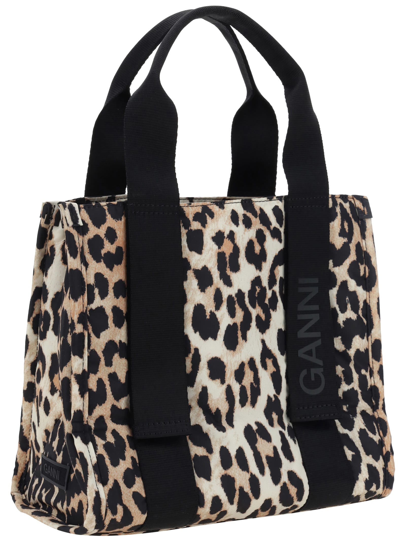 Shop Ganni Recycled Tech Tote Bag In Beige