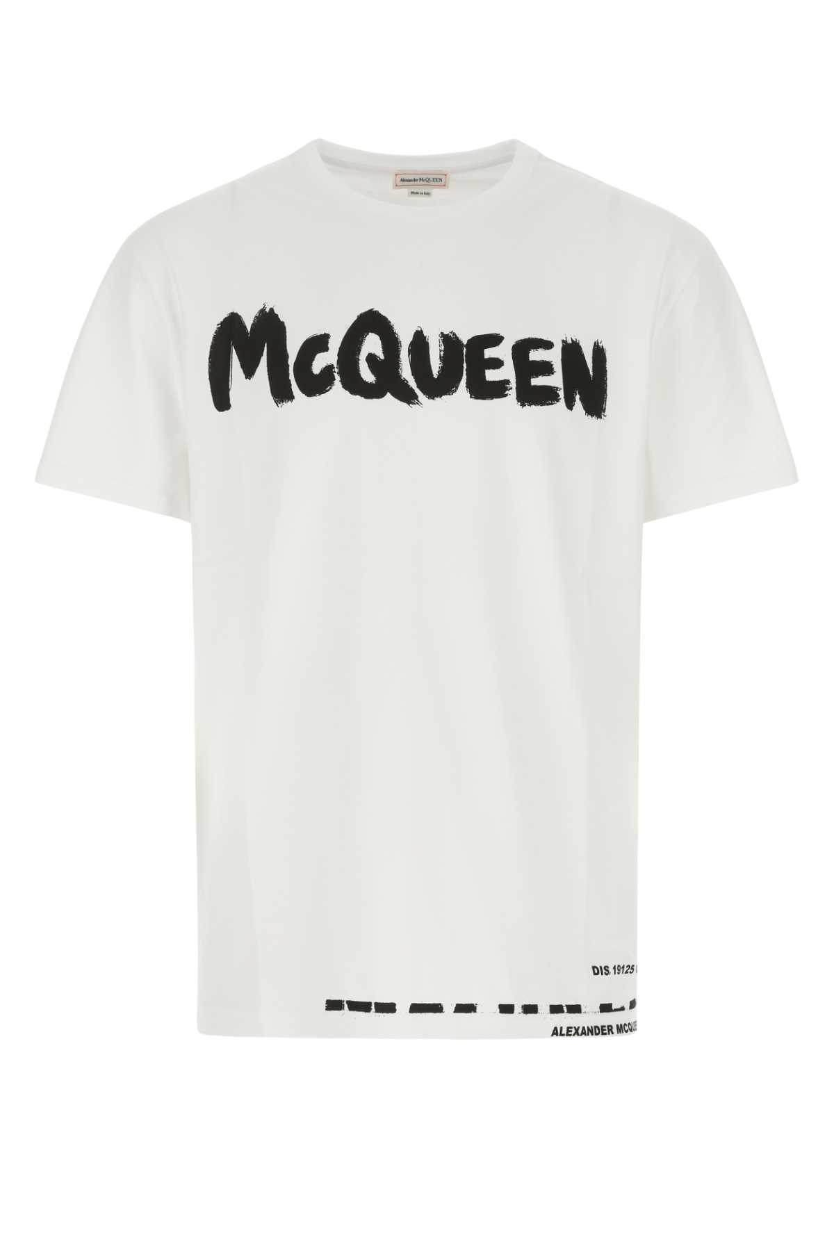 Shop Alexander Mcqueen White Cotton Oversize T-shirt In 0900