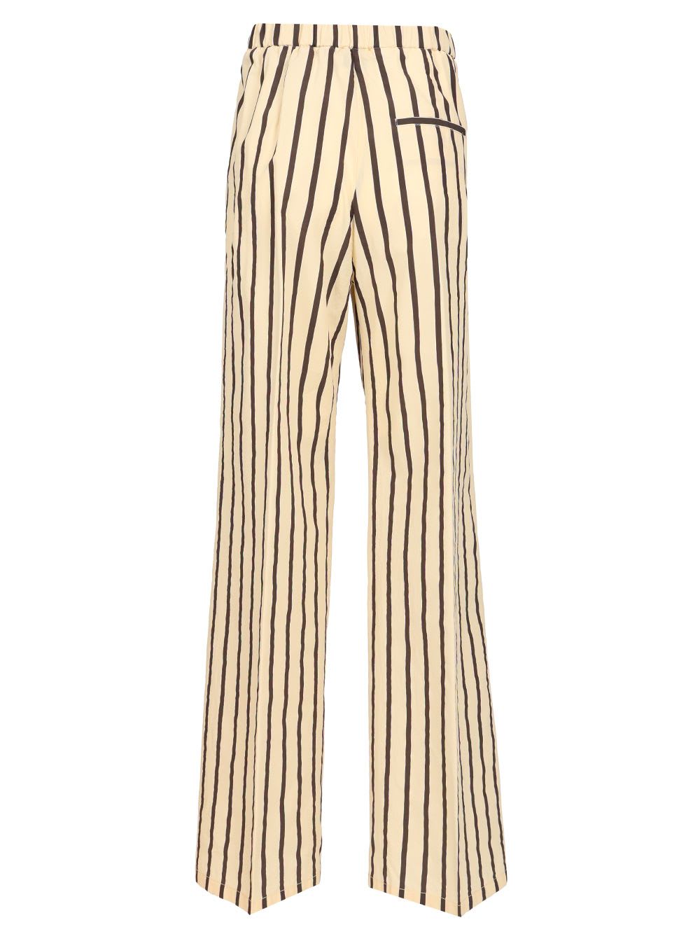 Shop Forte Forte Wide Leg Pinstriped Trousers In White