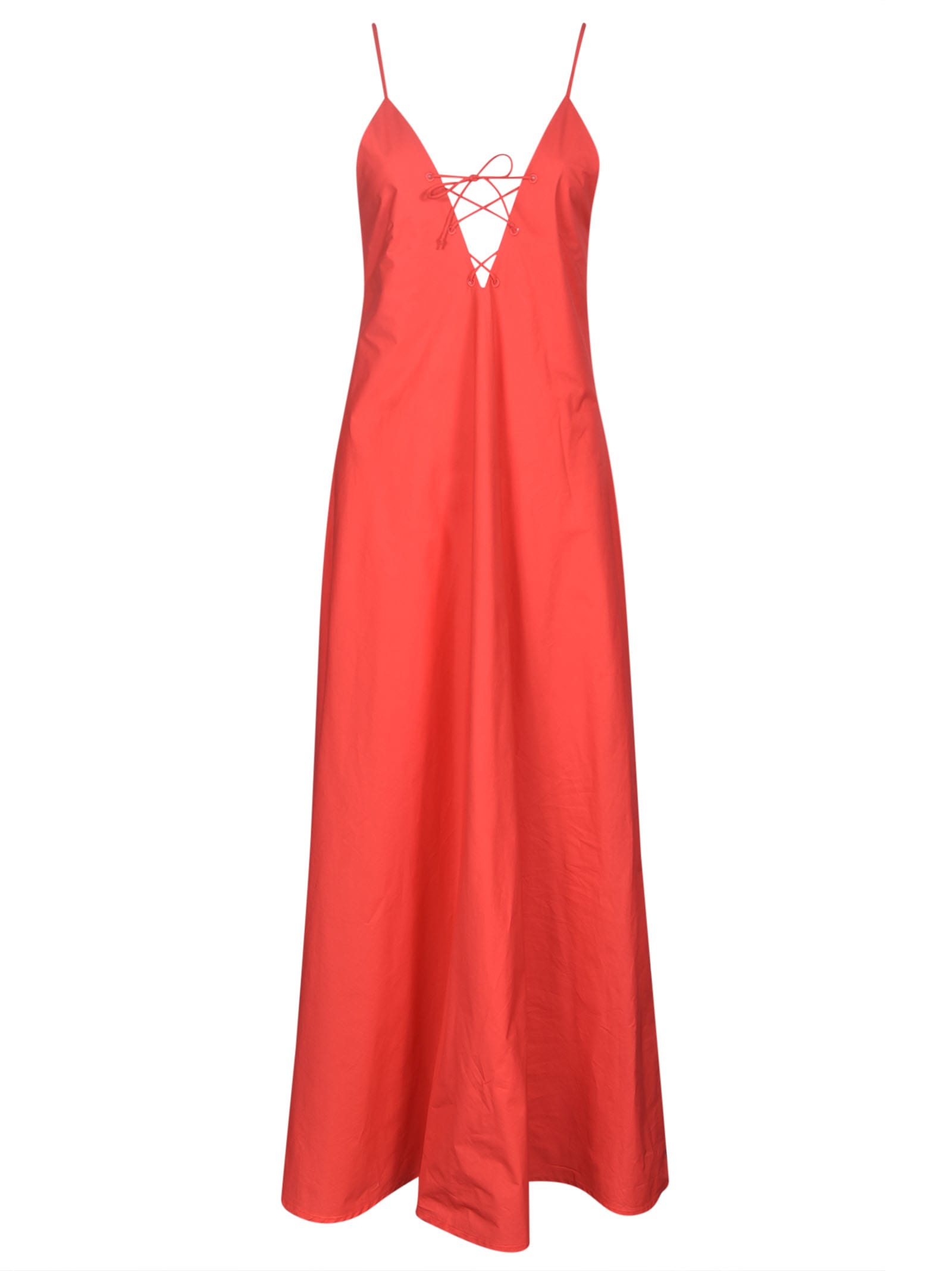 Shop Forte Forte V-neck Sleeveless Dress In Corallo