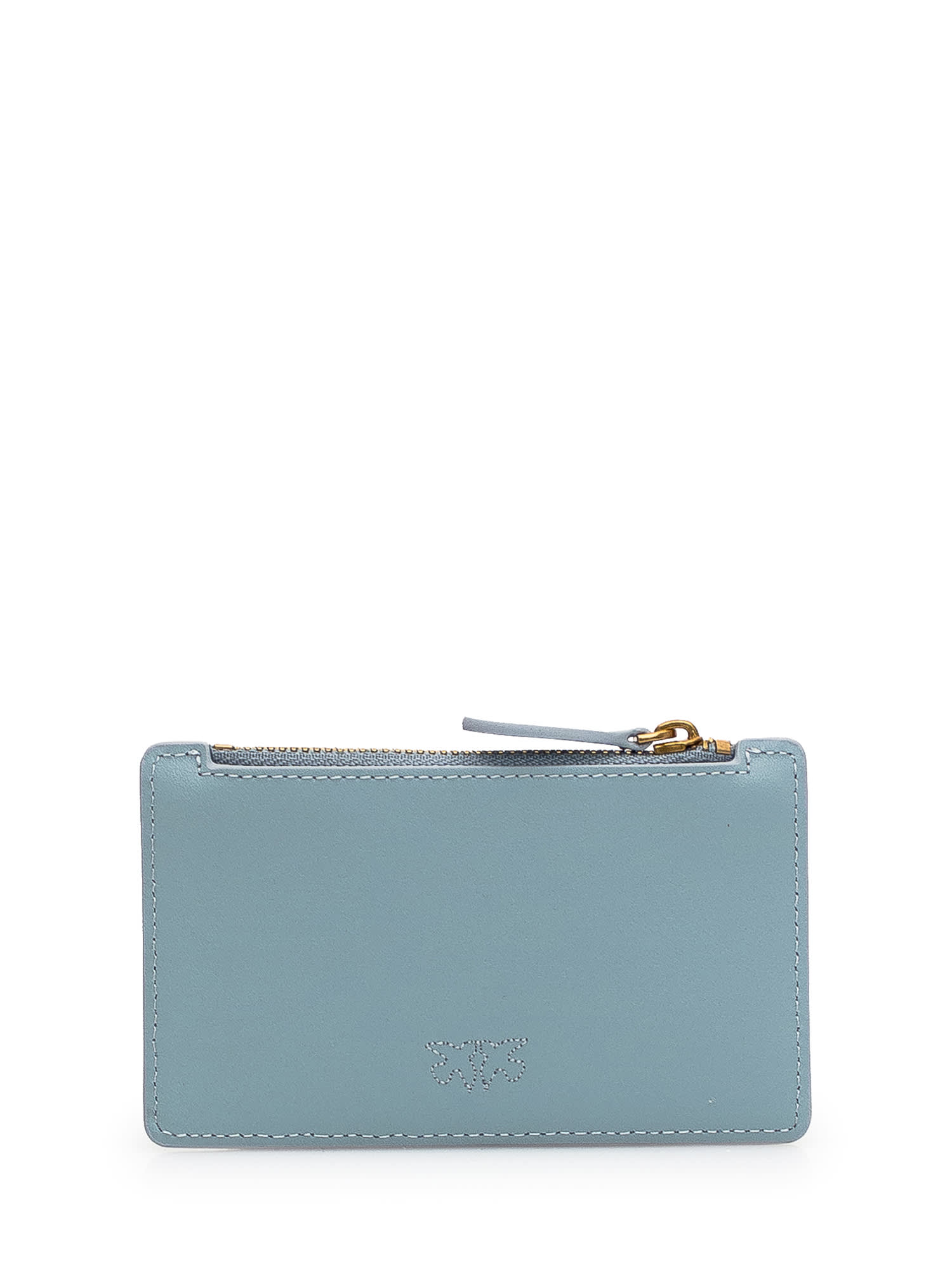 Shop Pinko Cardholder With Logo In Light Blue
