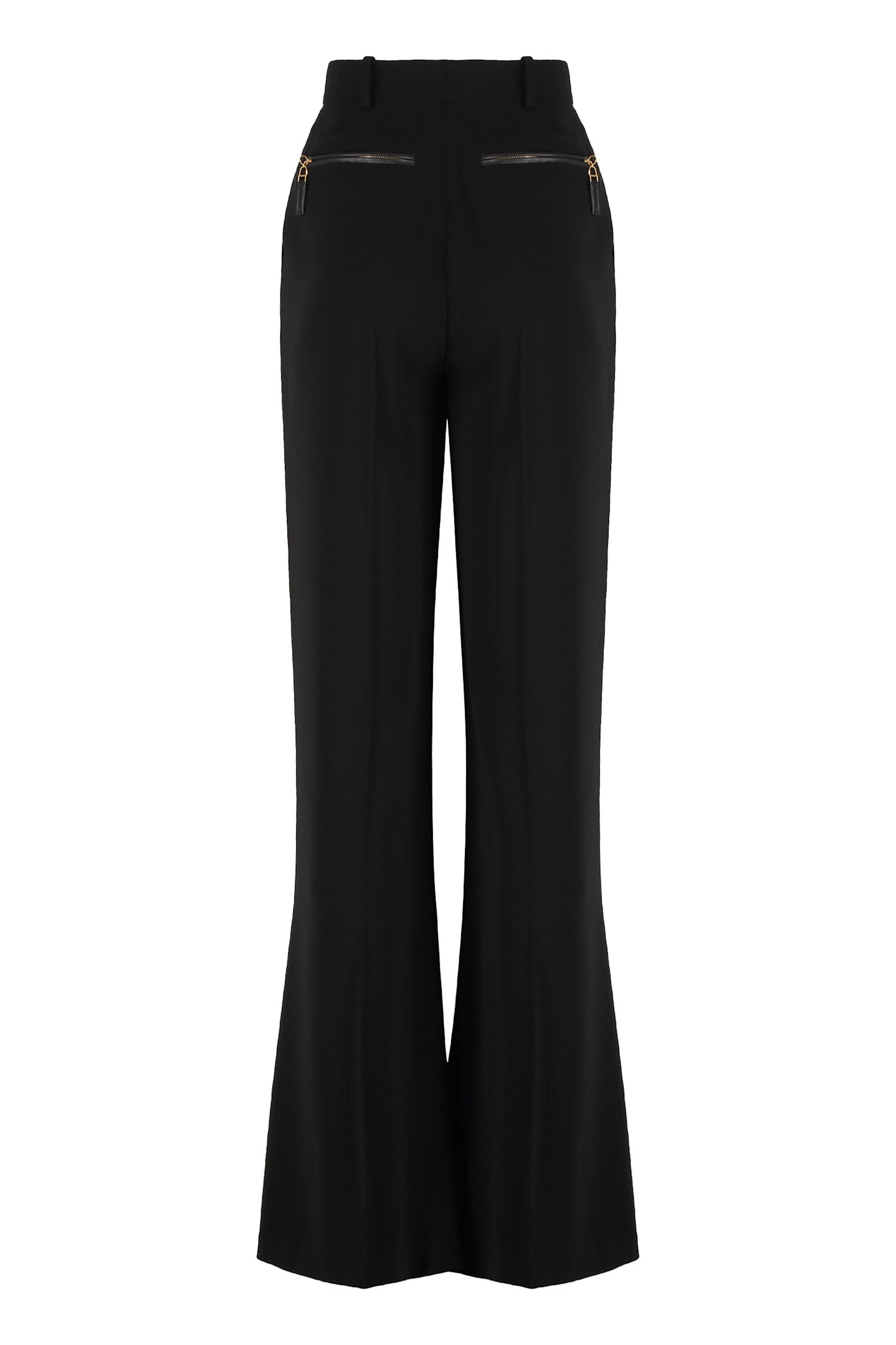 Elisabetta Franchi Pleated Wide-leg Trousers In Black