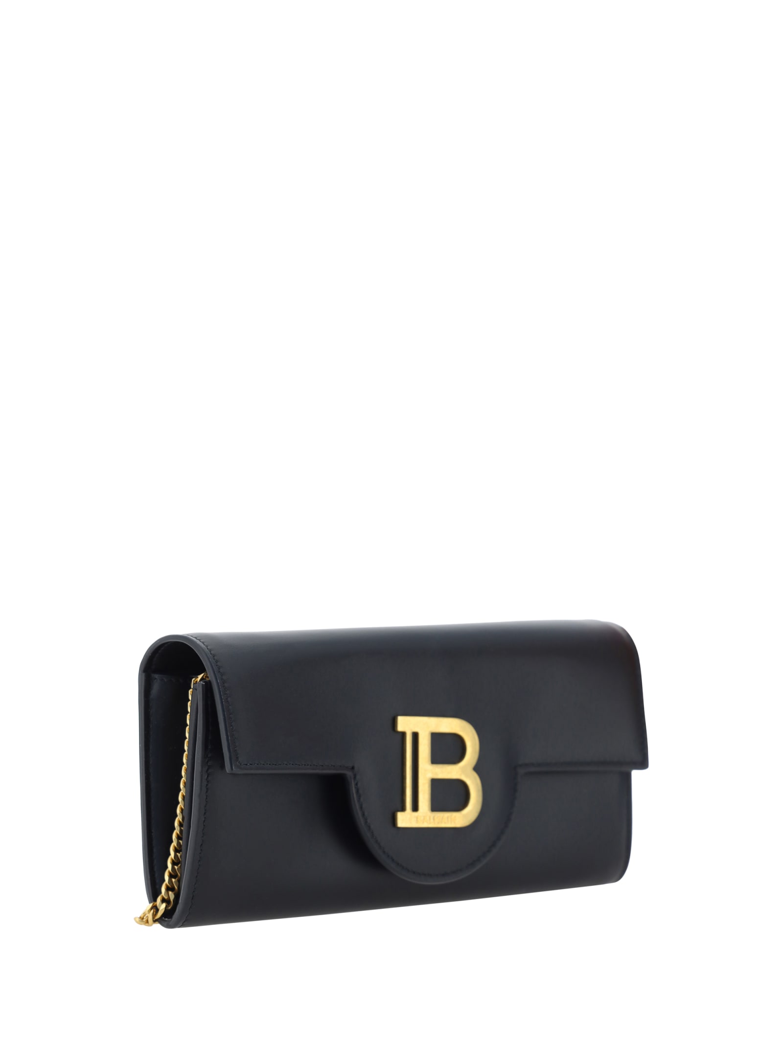 Shop Balmain Shoulder Wallet In Noir