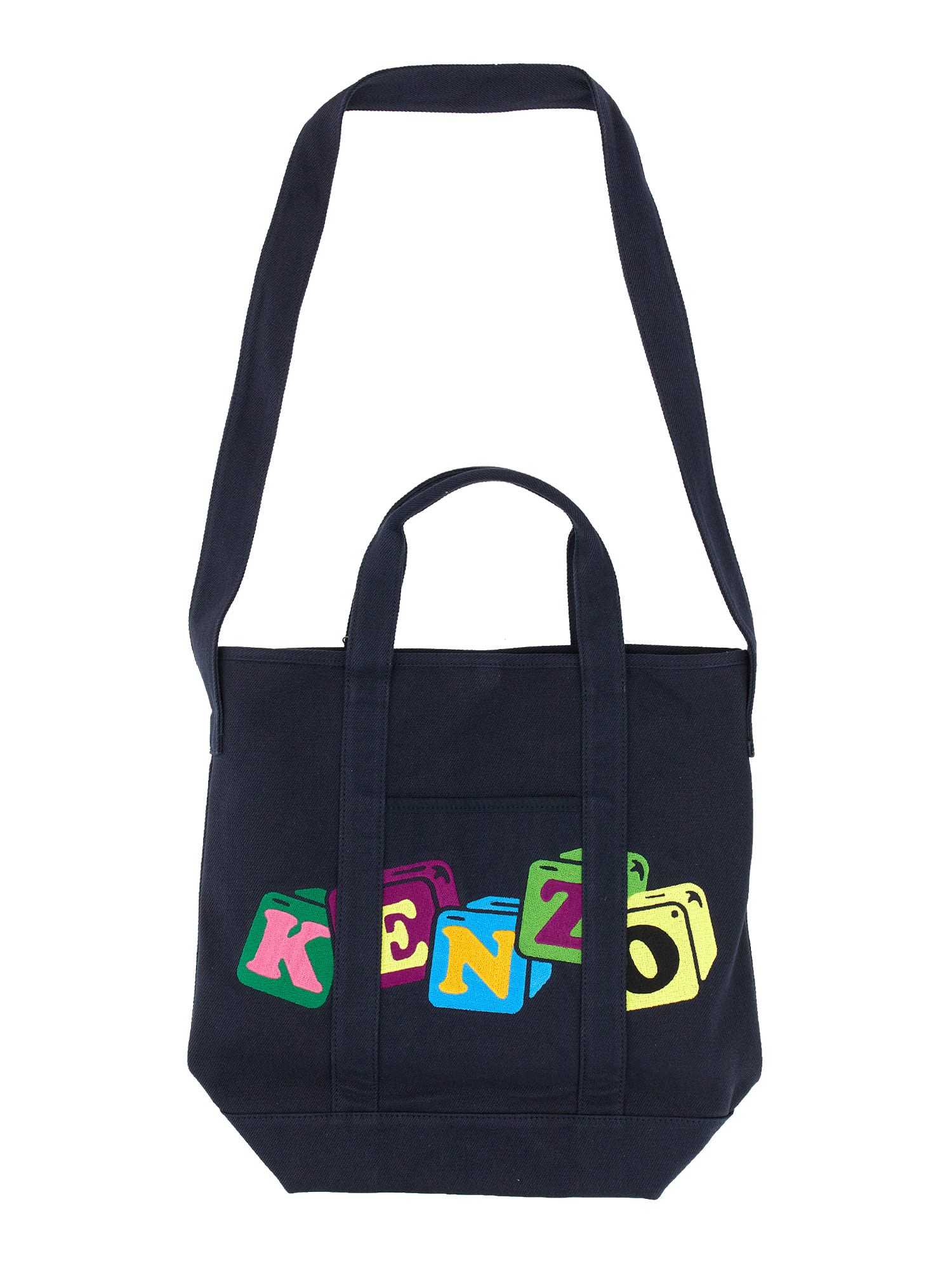 Kenzo Boke Blocks Tote Bag In Bleu Marine
