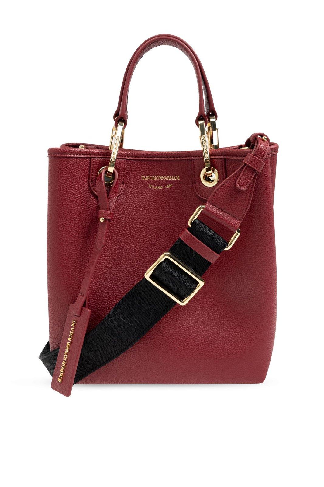 Shop Emporio Armani Bag Type Shopper In Bordeaux