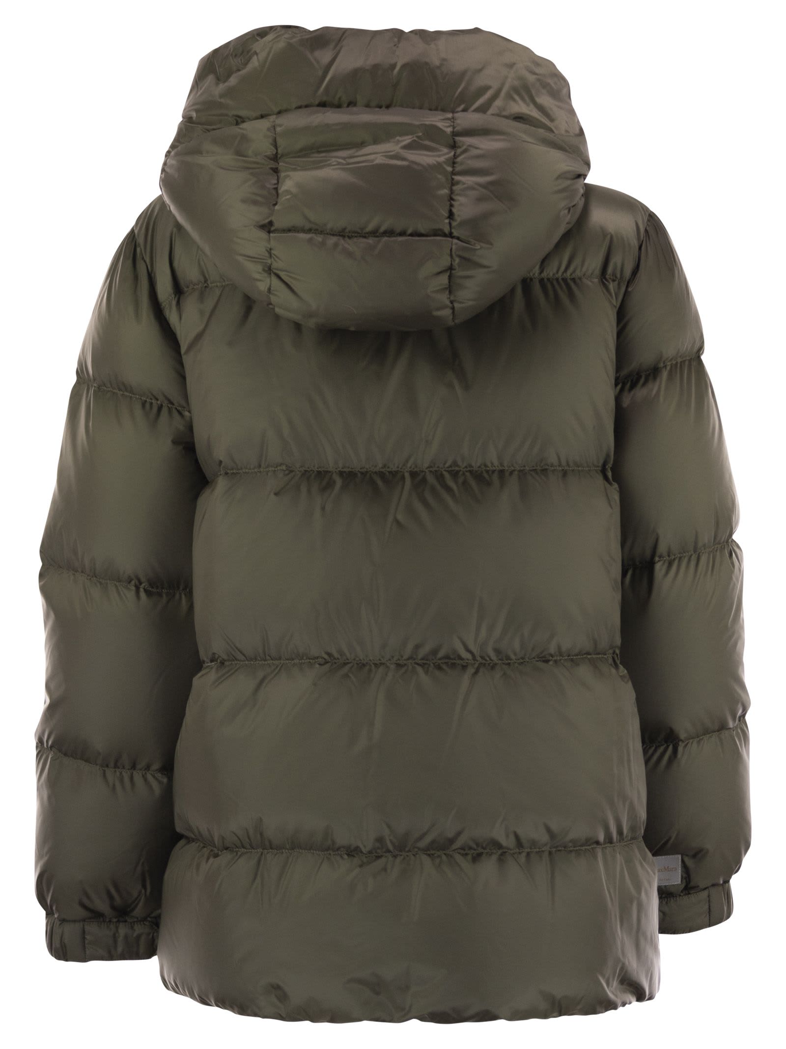 Max Mara The Cube Seia - Drip-proof Canvas Down Jacket In Brown