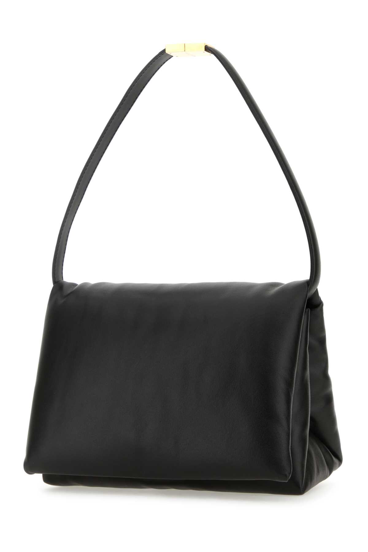 Shop Marni Black Leather Shoulder Bag In 00n99