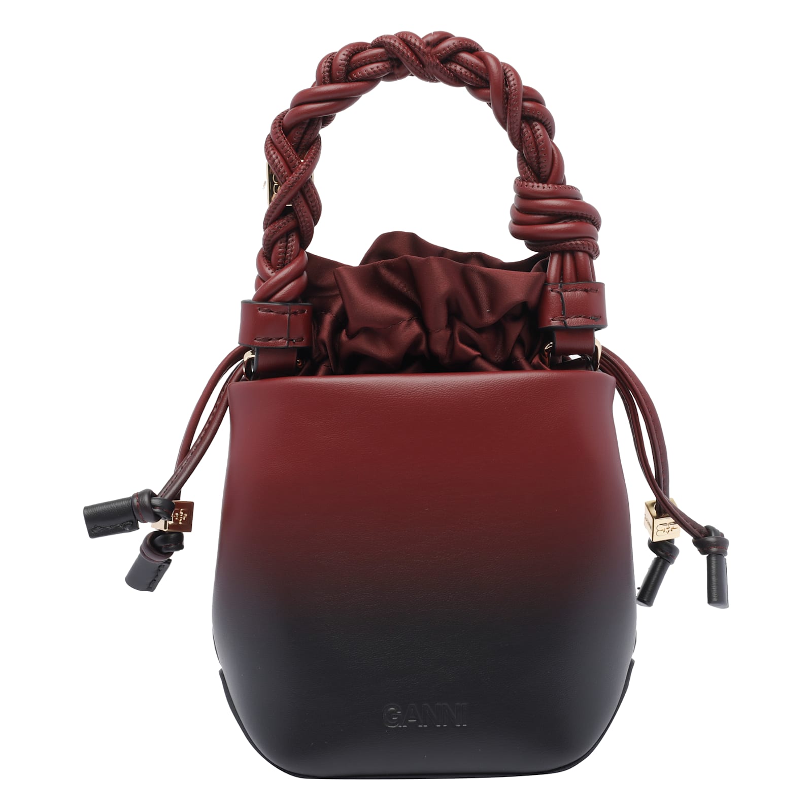 Ganni Mini Bou Bucket Bag In Red
